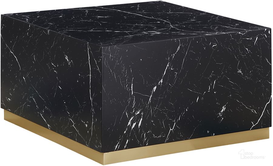 The appearance of Zhuri Square Faux Marble Coffee Table In Black designed by Best Master Furniture in the modern / contemporary interior design. This black piece of furniture  was selected by 1StopBedrooms from Zhuri Collection to add a touch of cosiness and style into your home. Sku: LX905BGC. Material: Marble. Product Type: Coffee Table. Image1