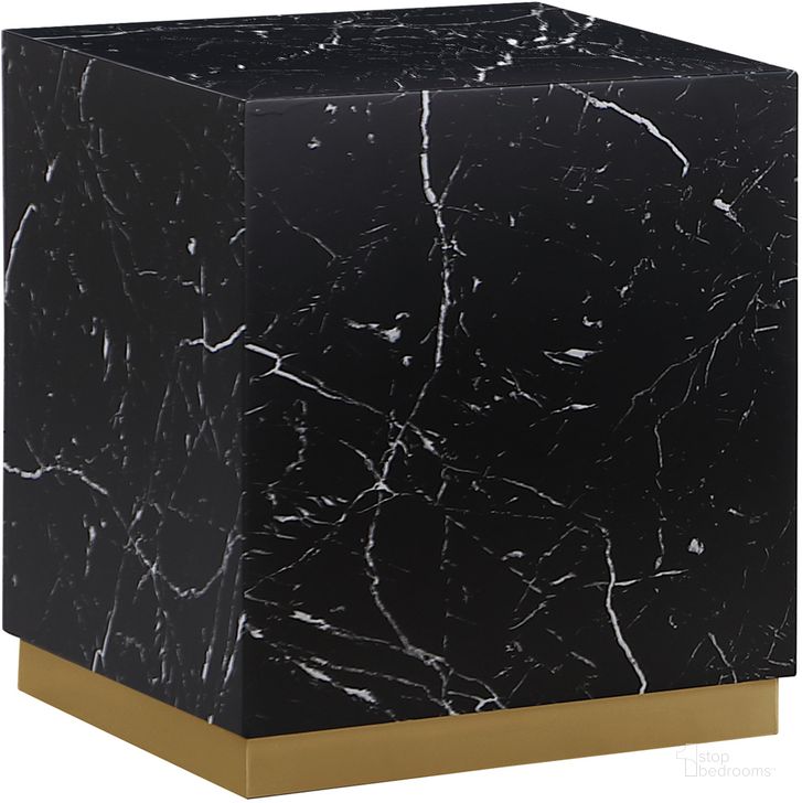 The appearance of Zhuri Square Faux Marble End Table In Black/Gold designed by Best Master Furniture in the modern / contemporary interior design. This black piece of furniture  was selected by 1StopBedrooms from Zhuri Collection to add a touch of cosiness and style into your home. Sku: LX905BGE. Material: Marble. Product Type: End Table. Image1