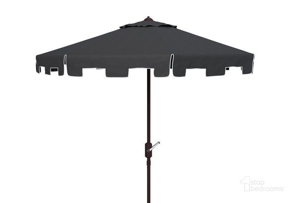 The appearance of Zimmerman 11Ft Market Umbrella in Black designed by Safavieh in the modern / contemporary interior design. This black piece of furniture  was selected by 1StopBedrooms from Zimmerman Collection to add a touch of cosiness and style into your home. Sku: PAT8100H. Material: Metal. Product Type: Umbrella. Image1