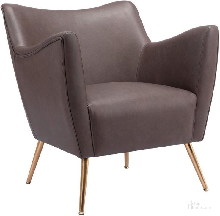 The appearance of Zoco Accent Chair In Espresso designed by Zuo Modern in the modern / contemporary interior design. This gold piece of furniture  was selected by 1StopBedrooms from Zoco Collection to add a touch of cosiness and style into your home. Sku: 109395. Product Type: Accent Chair. Material: Plywood. Image1