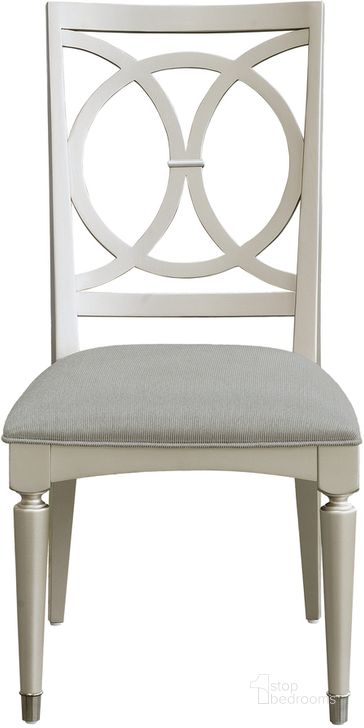 The appearance of Zoey Wood Back Side Chair In Silver Set of 2 designed by Pulaski in the modern / contemporary interior design. This silver piece of furniture  was selected by 1StopBedrooms from Zoey Collection to add a touch of cosiness and style into your home. Sku: P344260. Material: Wood. Product Type: Side Chair. Image1
