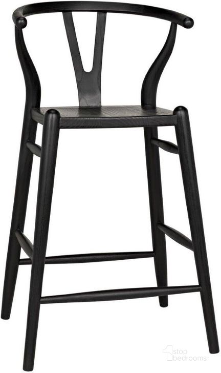 The appearance of Zola Counter Stool In Charcoal Black designed by Noir in the transitional interior design. This charcoal piece of furniture  was selected by 1StopBedrooms from Zola Collection to add a touch of cosiness and style into your home. Sku: AE-16CHBS. Material: Wood. Product Type: Barstool. Image1