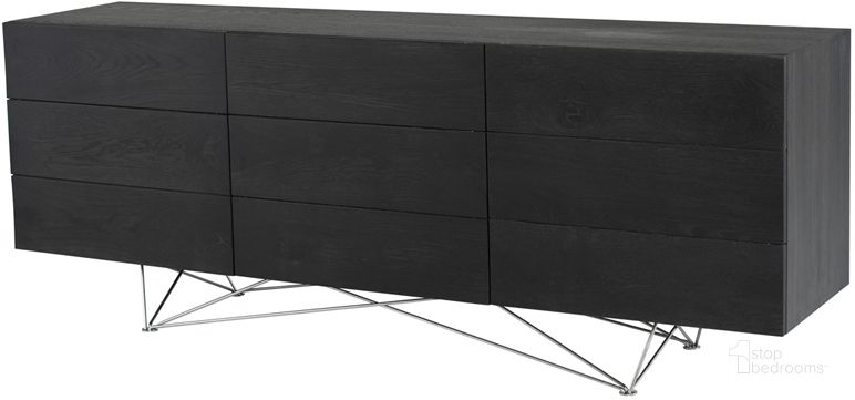 The appearance of Zola Ebonized Wood Sideboard Cabinet designed by Nuevo in the modern / contemporary interior design. This ebony piece of furniture  was selected by 1StopBedrooms from Zola Collection to add a touch of cosiness and style into your home. Sku: HGSR464. Material: Wood. Product Type: Buffets, Sideboards and Server. Image1