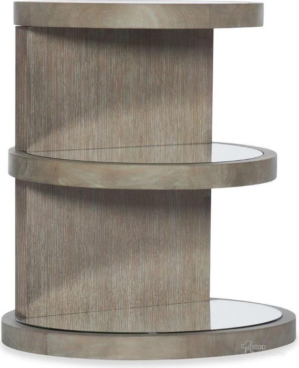 The appearance of Affinity Round End Table designed by Hooker in the transitional interior design. This gray piece of furniture  was selected by 1StopBedrooms from Affinity Collection to add a touch of cosiness and style into your home. Sku: 6050-80114-GRY. Material: Wood. Product Type: End Table. Image1