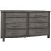 Modern Farmhouse Distressed Dusty Charcoal 8 Drawer Dresser by Liberty ...