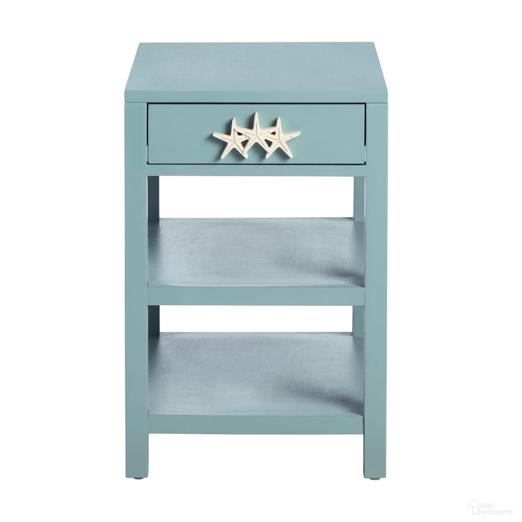 1 Drawer 2 Shelf Accent/End Table In Blue