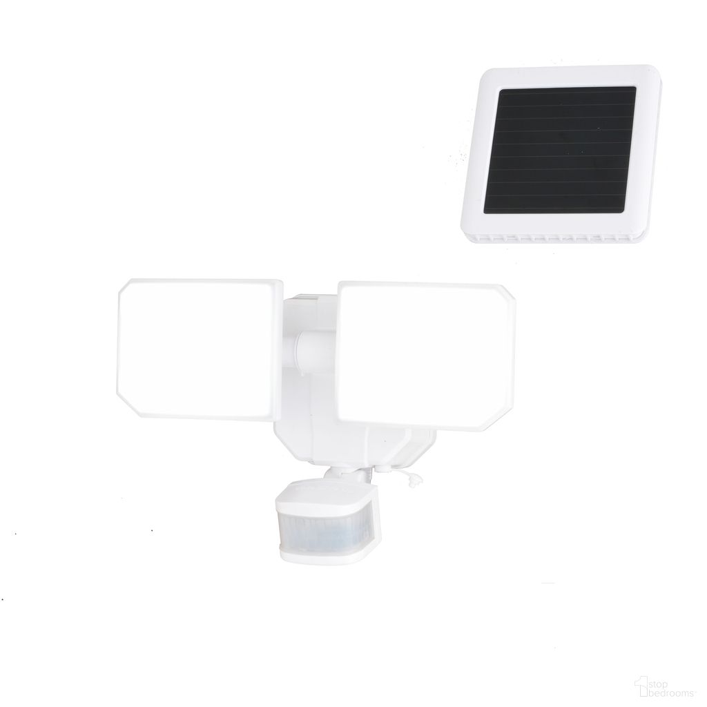 The appearance of 10.25 Inch 2 Light Solar LED Outdoor Motion Sensor Security Flood Light In White designed by Vaxcel in the transitional interior design. This white piece of furniture was selected by 1StopBedrooms from Outdoor Security Collection to add a touch of cosiness and style into your home. Sku: T0722. Material: Plastic.