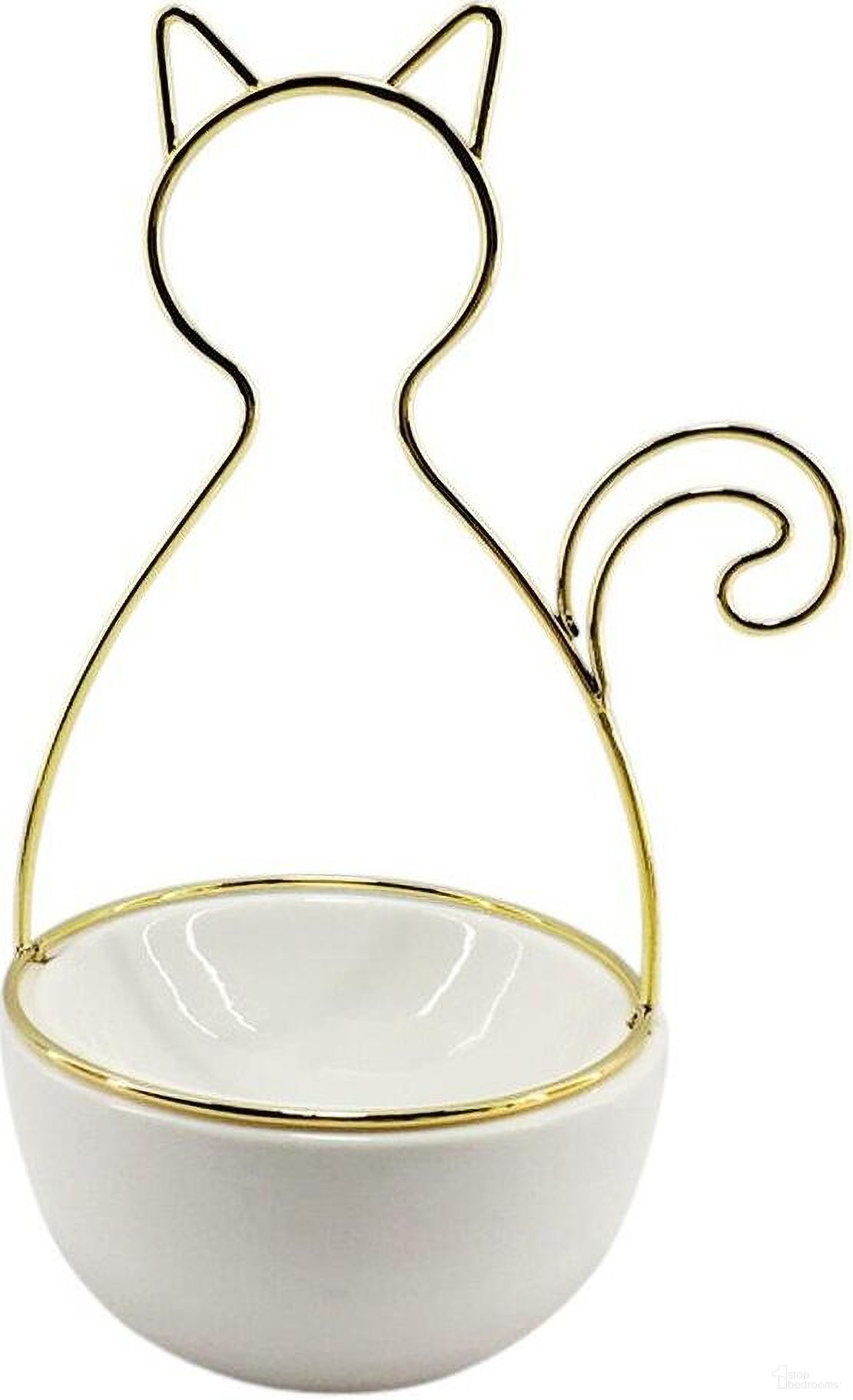 10 Inch Cat Trinket Tray In White
