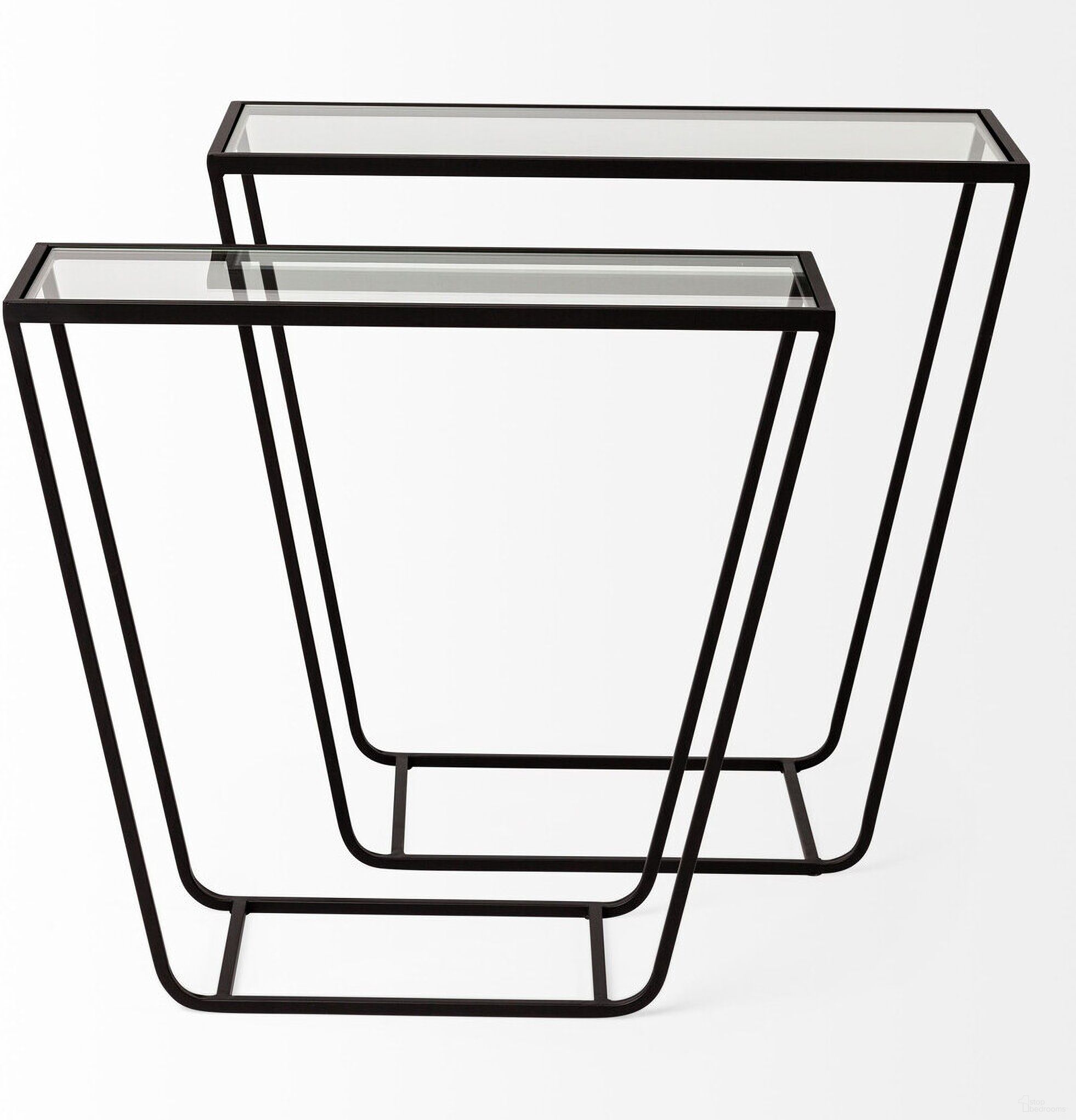 The appearance of 10 Inch Glass Frame Console Table In Clear designed by Homeroots in the modern / contemporary interior design. This clear piece of furniture  was selected by 1StopBedrooms from  to add a touch of cosiness and style into your home. Sku: 380697. Material: Glass.