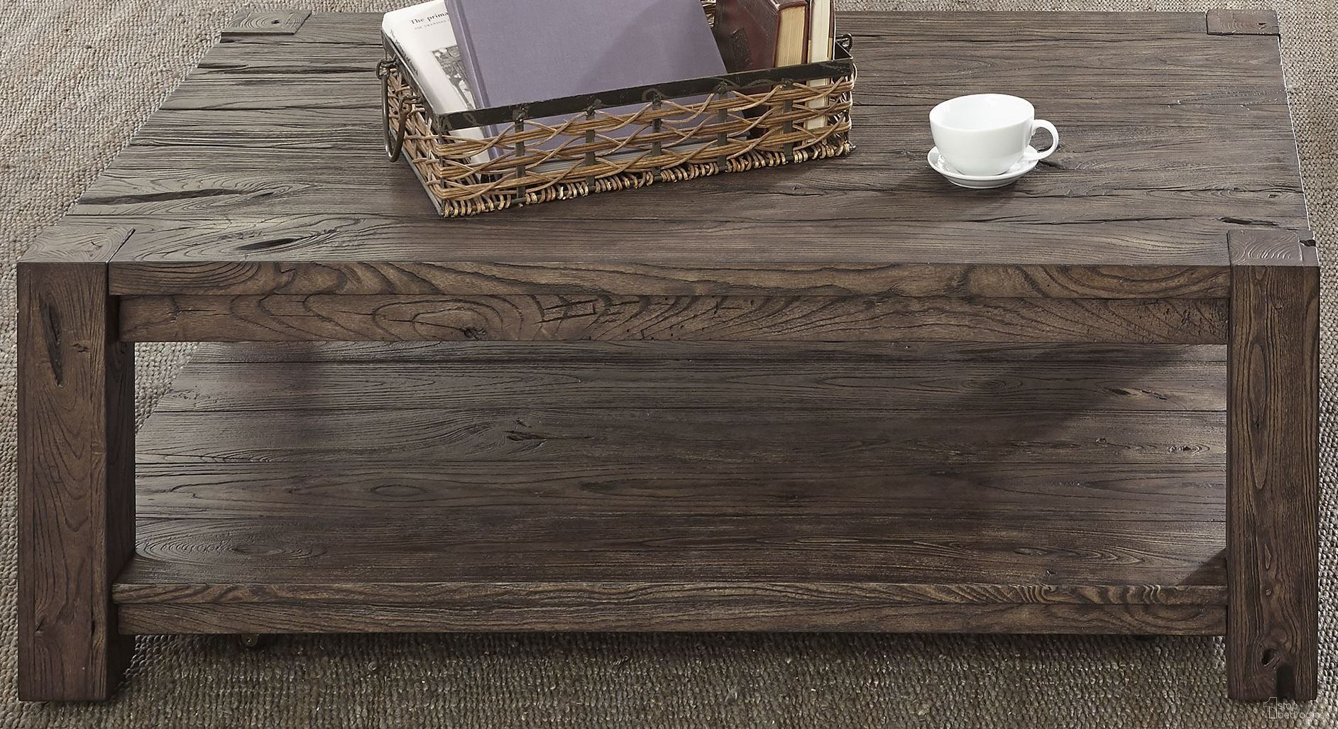 The appearance of Mercer Court Tobacco Cocktail Table designed by Liberty in the transitional interior design. This brown piece of furniture was selected by 1StopBedrooms from Mercer Court Collection to add a touch of cosiness and style into your home. Sku: 109-OT1010. Material: Wood.