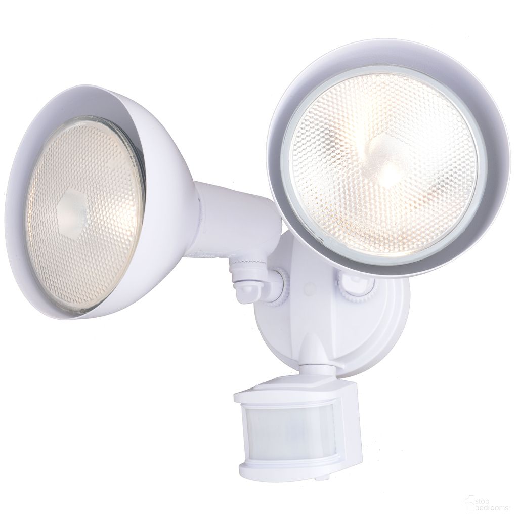 The appearance of 11.75 Inch 2 Light Outdoor Motion Sensor Security Flood Light 180 Degrees In White designed by Vaxcel in the transitional interior design. This white piece of furniture was selected by 1StopBedrooms from Outdoor Security Collection to add a touch of cosiness and style into your home. Sku: T0694. Material: Plastic.