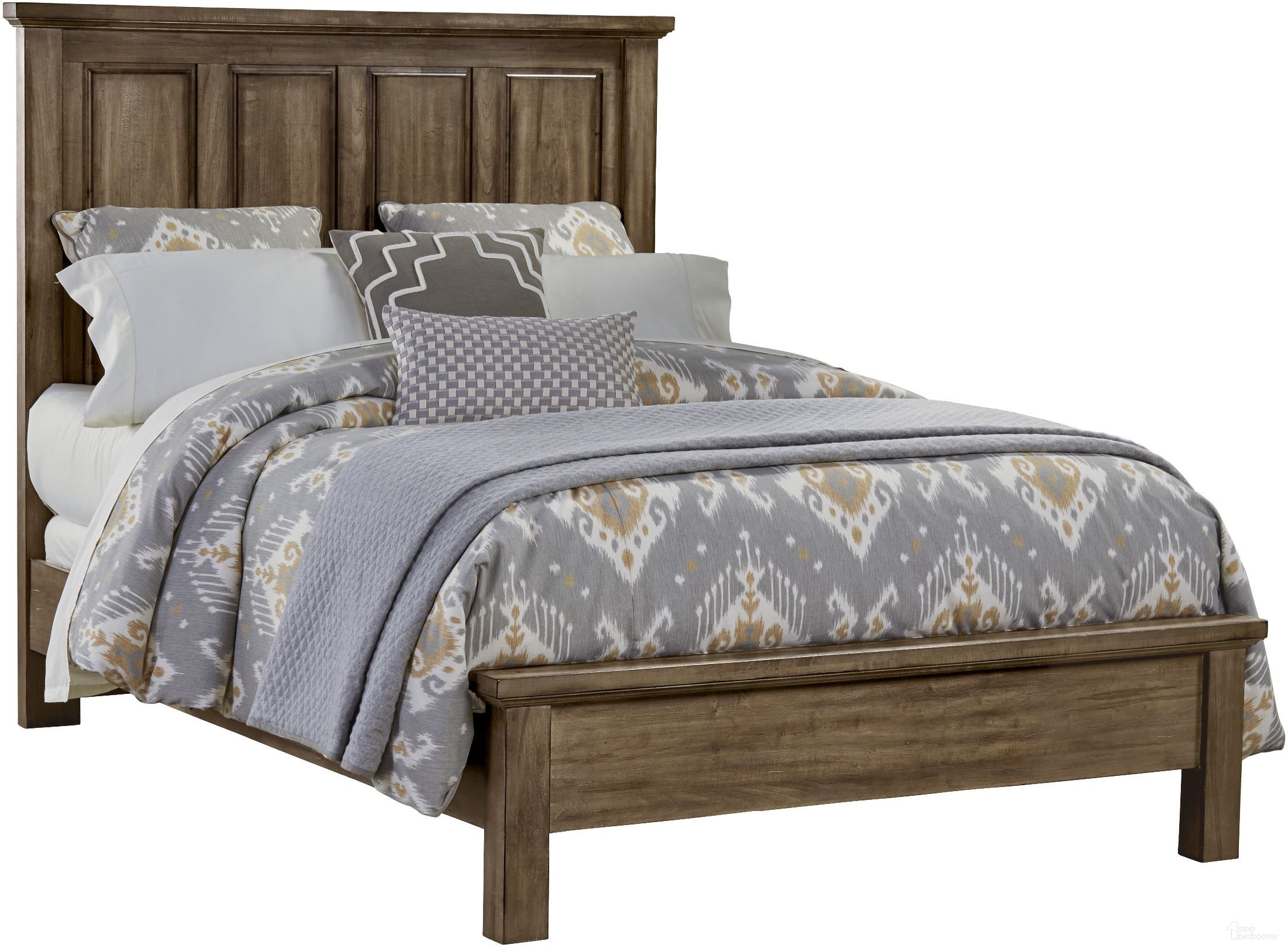 The appearance of Maple Road Antique Amish King Mansion Bed designed by Artisan & Post in the rustic / southwestern interior design. This antique piece of furniture was selected by 1StopBedrooms from Maple Road Collection to add a touch of cosiness and style into your home. Sku: 118-669;118-966;118-733;MS-MS2. Bed Type: Panel Bed. Bed Size: King. Material: Maple.