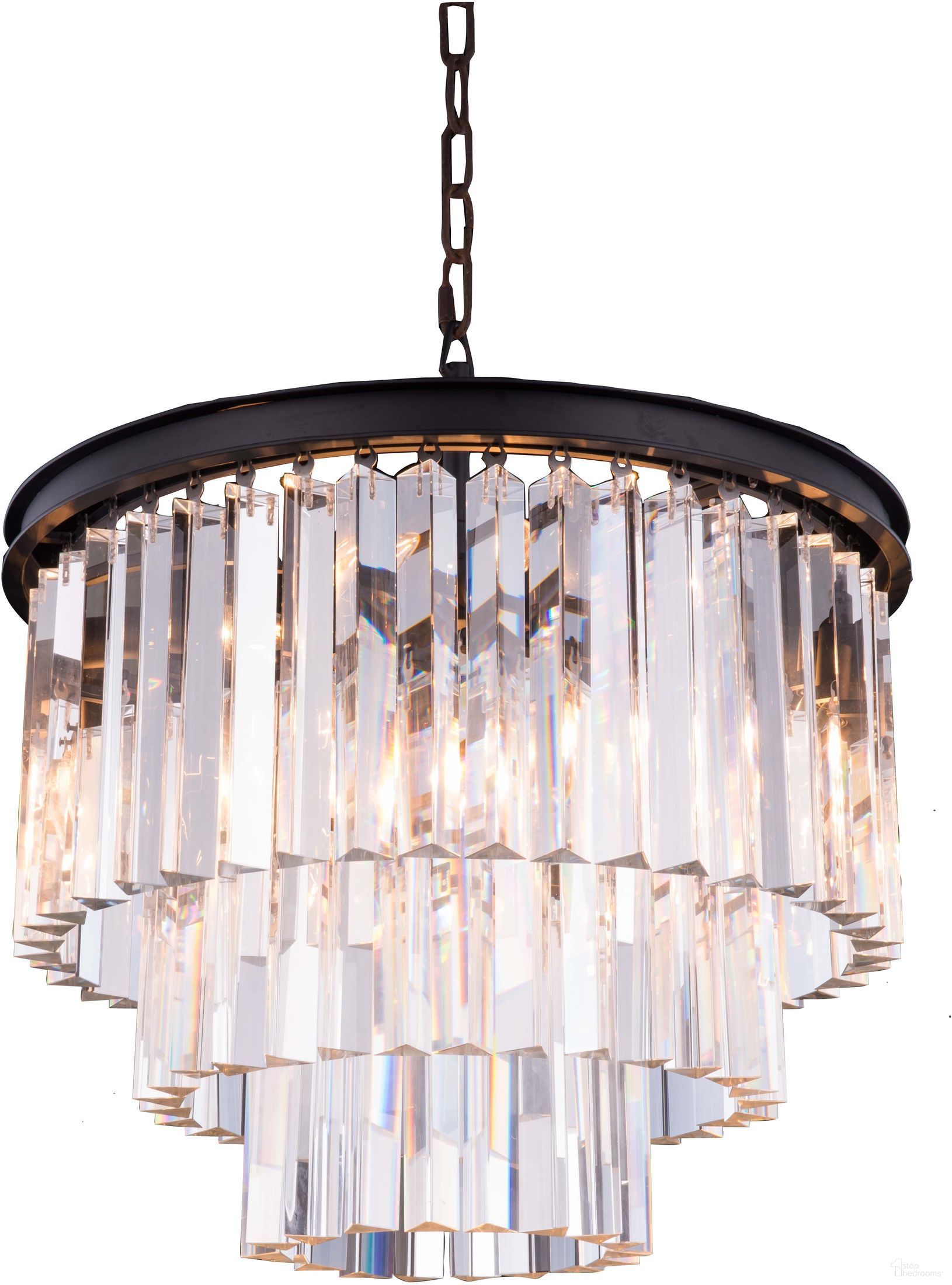 Sydney 20" Matte Black 9 Light Chandelier With Clear Royal Cut Crystal Trim