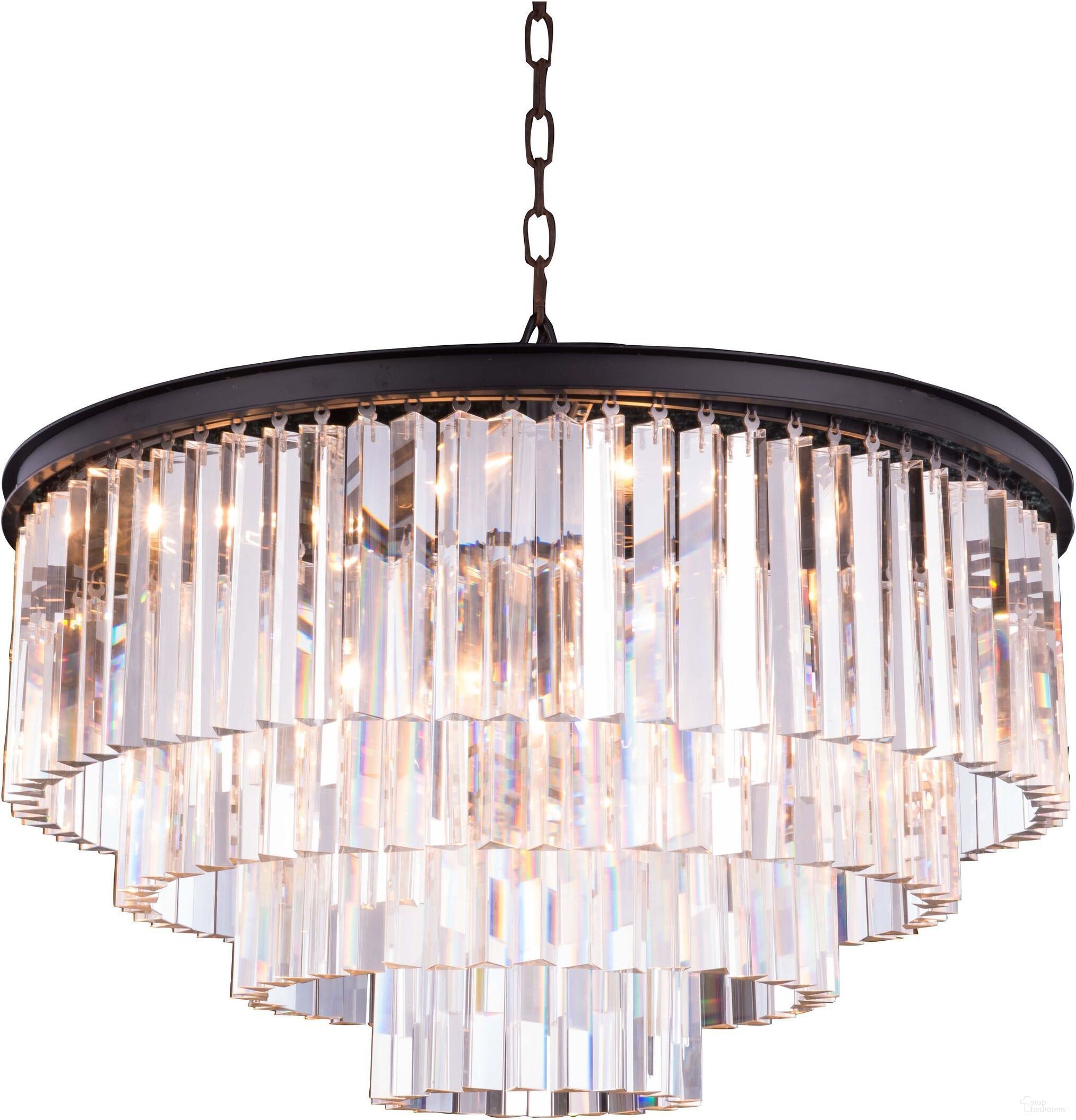 Sydney 32" Matte Black 17 Light Chandelier With Clear Royal Cut Crystal Trim