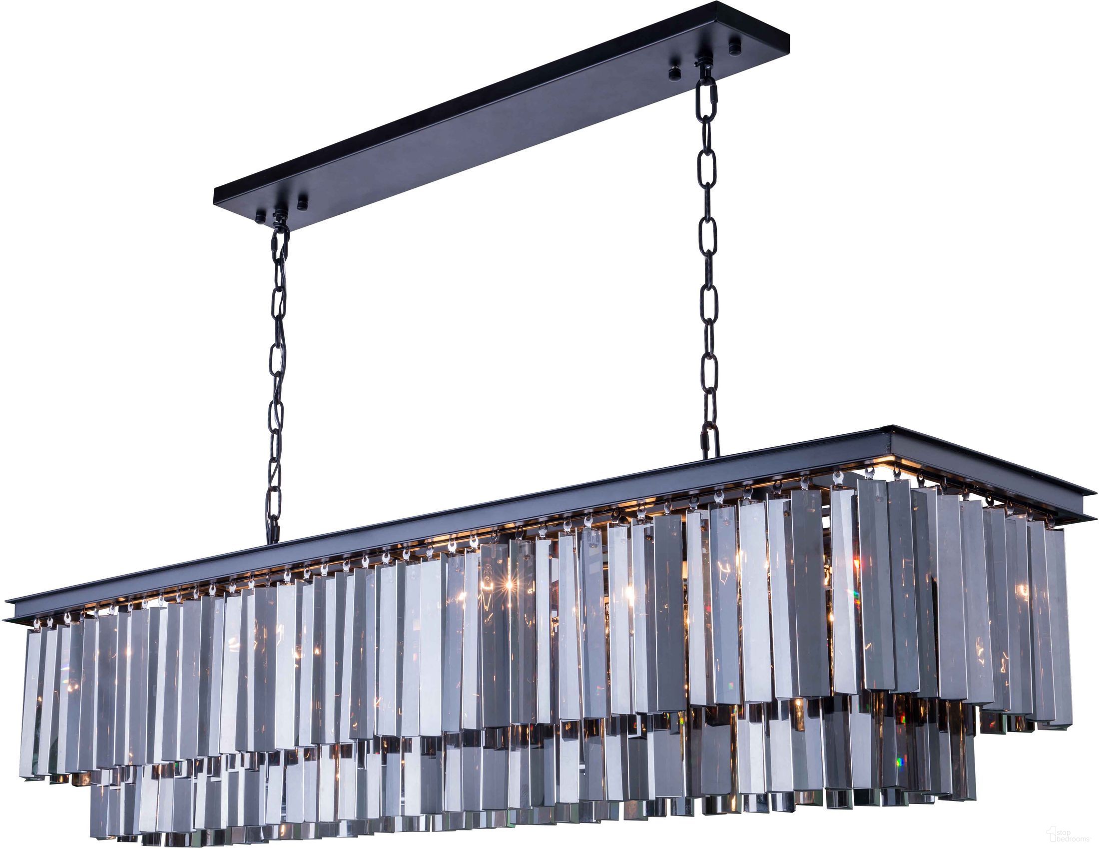 The appearance of Sydney 60" Matte Black 12 Light Chandelier With Silver Shade Royal Cut Crystal Trim designed by Elegant Lighting in the transitional interior design. This black piece of furniture was selected by 1StopBedrooms from Sydney Collection to add a touch of cosiness and style into your home. Sku: 1202D60MB-SS/RC. Material: Steel.