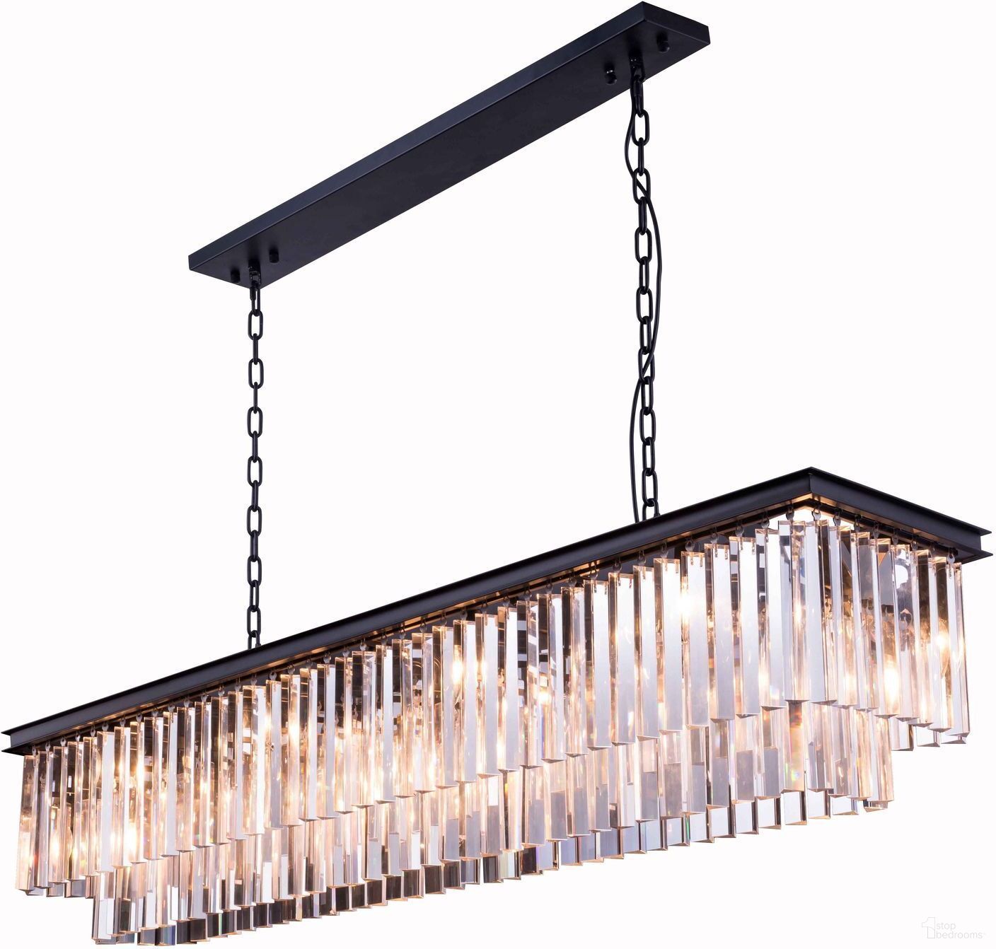 The appearance of Sydney 60" Matte Black 12 Light Chandelier With Clear Royal Cut Crystal Trim designed by Elegant Lighting in the transitional interior design. This black piece of furniture was selected by 1StopBedrooms from Sydney Collection to add a touch of cosiness and style into your home. Sku: 1202D60MB/RC. Material: Steel.