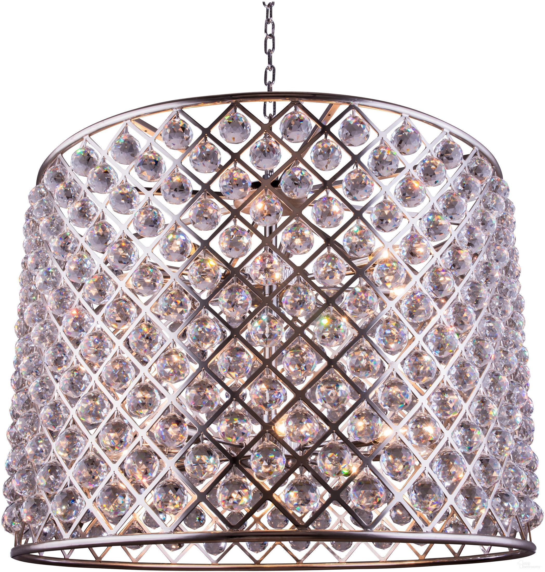 The appearance of Madison 35.5" Polished nickel 12 Light Chandelier With Clear Royal Cut Crystal Trim designed by Elegant Lighting in the glam interior design. This silver piece of furniture was selected by 1StopBedrooms from Madison Collection to add a touch of cosiness and style into your home. Sku: 1206D35PN/RC. Material: Steel.