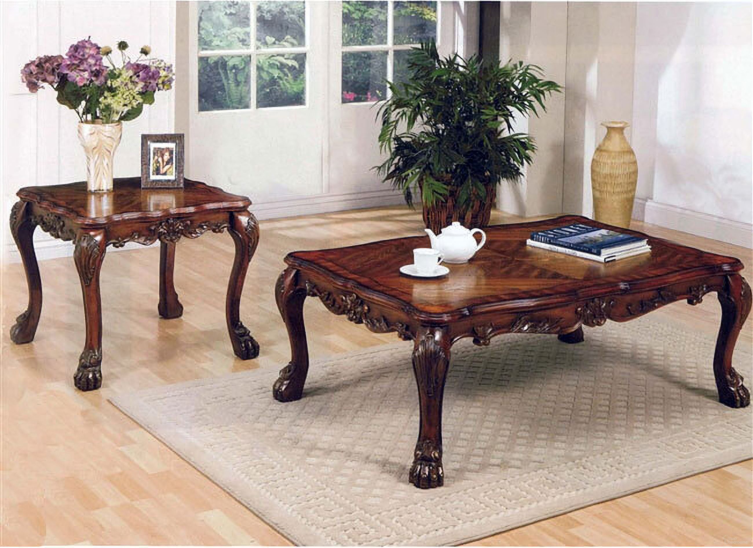 The appearance of Dresden Occasional Table Set designed by ACME in the transitional interior design. This brown piece of furniture was selected by 1StopBedrooms from Dresden Collection to add a touch of cosiness and style into your home. Sku: 12165;12166. Material: Wood.