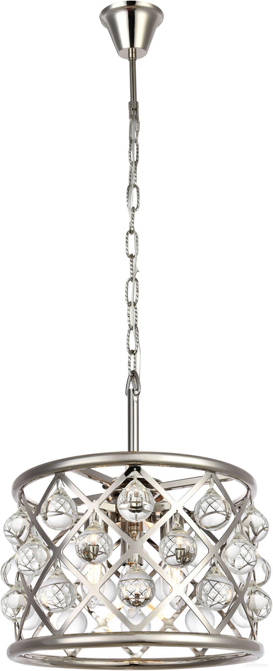 The appearance of Madison 12" Polished Nickel 3 Light Pendant Royal Cut Crystal Trim designed by Elegant Lighting in the transitional interior design. This silver piece of furniture was selected by 1StopBedrooms from Madison Collection to add a touch of cosiness and style into your home. Sku: 1213D12PN/RC. Material: Steel.