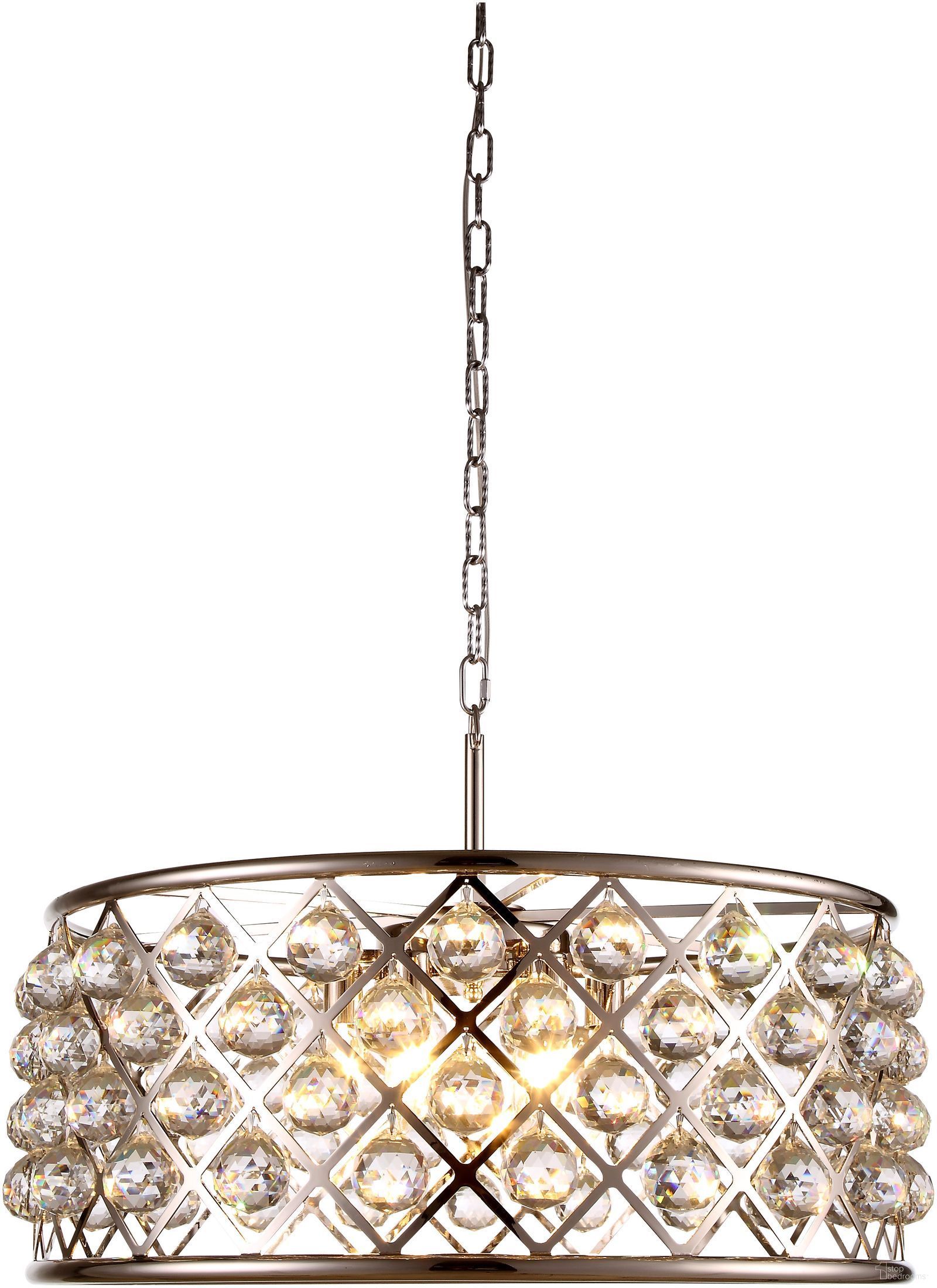 The appearance of Madison 25" Polished Nickel 6 Light Chandelier With Clear Royal Cut Crystal Trim designed by Elegant Lighting in the transitional interior design. This silver piece of furniture was selected by 1StopBedrooms from Madison Collection to add a touch of cosiness and style into your home. Sku: 1214D25PN/RC. Material: Steel.