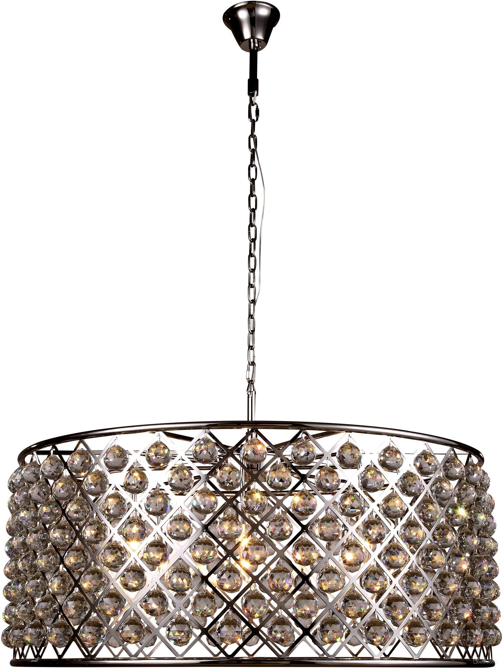 The appearance of Madison 43.5" Polished Nickel 10 Light Chandelier With Clear Royal Cut Crystal Trim designed by Elegant Lighting in the transitional interior design. This silver piece of furniture  was selected by 1StopBedrooms from Madison Collection to add a touch of cosiness and style into your home. Sku: 1214G43PN/RC. Material: Steel.