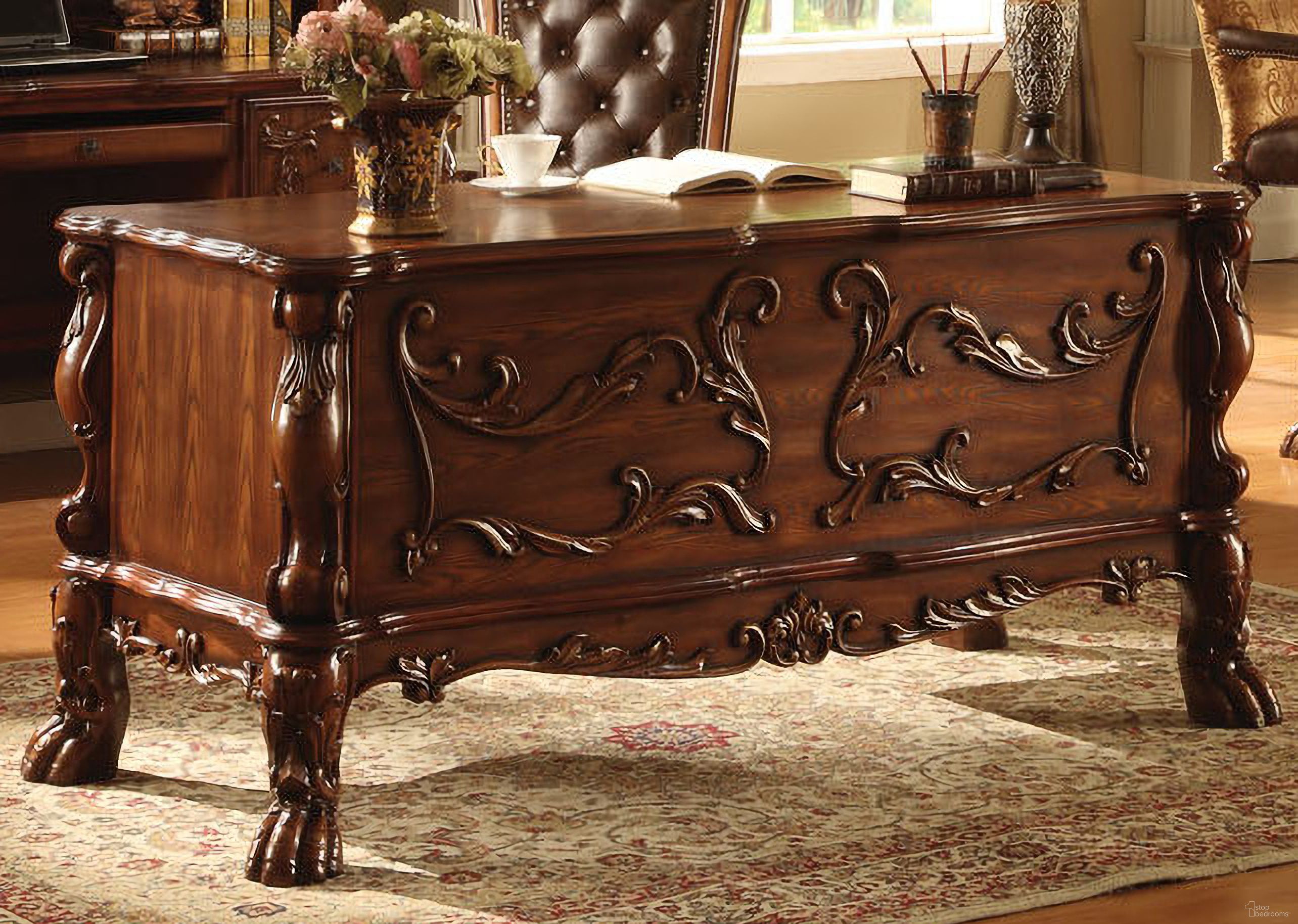 The appearance of Dresden Home Office Desk designed by ACME in the transitional interior design. This brown piece of furniture  was selected by 1StopBedrooms from Dresden Collection to add a touch of cosiness and style into your home. Sku: 12169. Material: Wood.