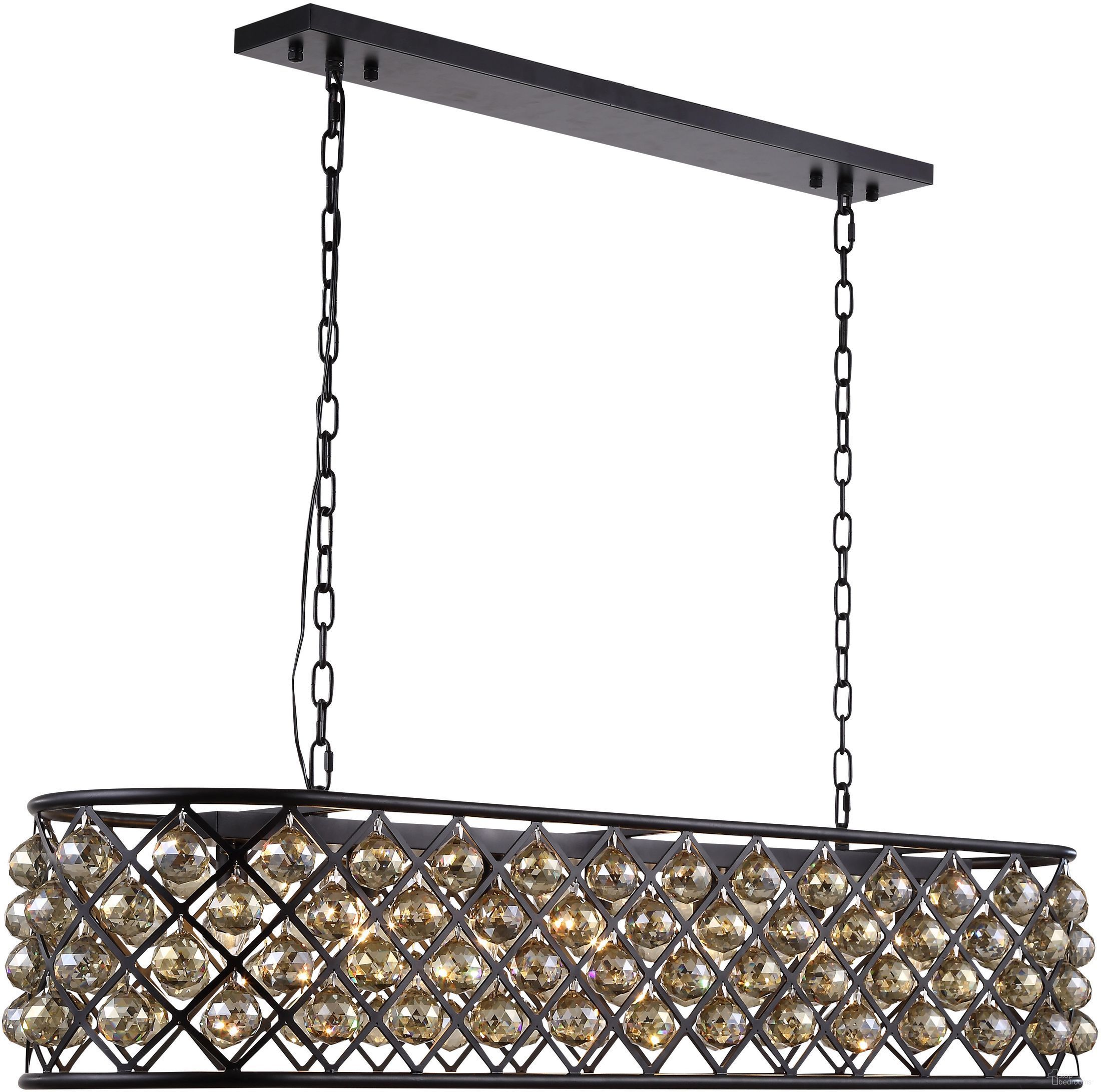 The appearance of Madison 13" Matte Black 7 Light Chandelier With Golden Teak Royal Cut Crystal Trim designed by Elegant Lighting in the transitional interior design. This black piece of furniture was selected by 1StopBedrooms from Madison Collection to add a touch of cosiness and style into your home. Sku: 1216G50MB-GT/RC. Material: Steel.