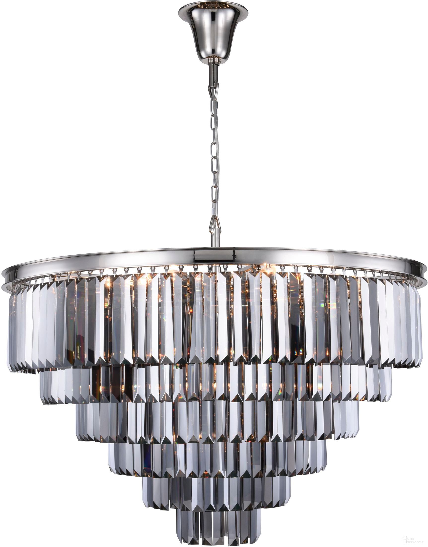 The appearance of Sydney 44" Polished nickel 33 Light Chandelier With Silver Royal Cut Crystal Trim designed by Elegant Lighting in the modern / contemporary interior design. This silver piece of furniture was selected by 1StopBedrooms from Sydney Collection to add a touch of cosiness and style into your home. Sku: 1231D44PN-SS/RC. Material: Steel.