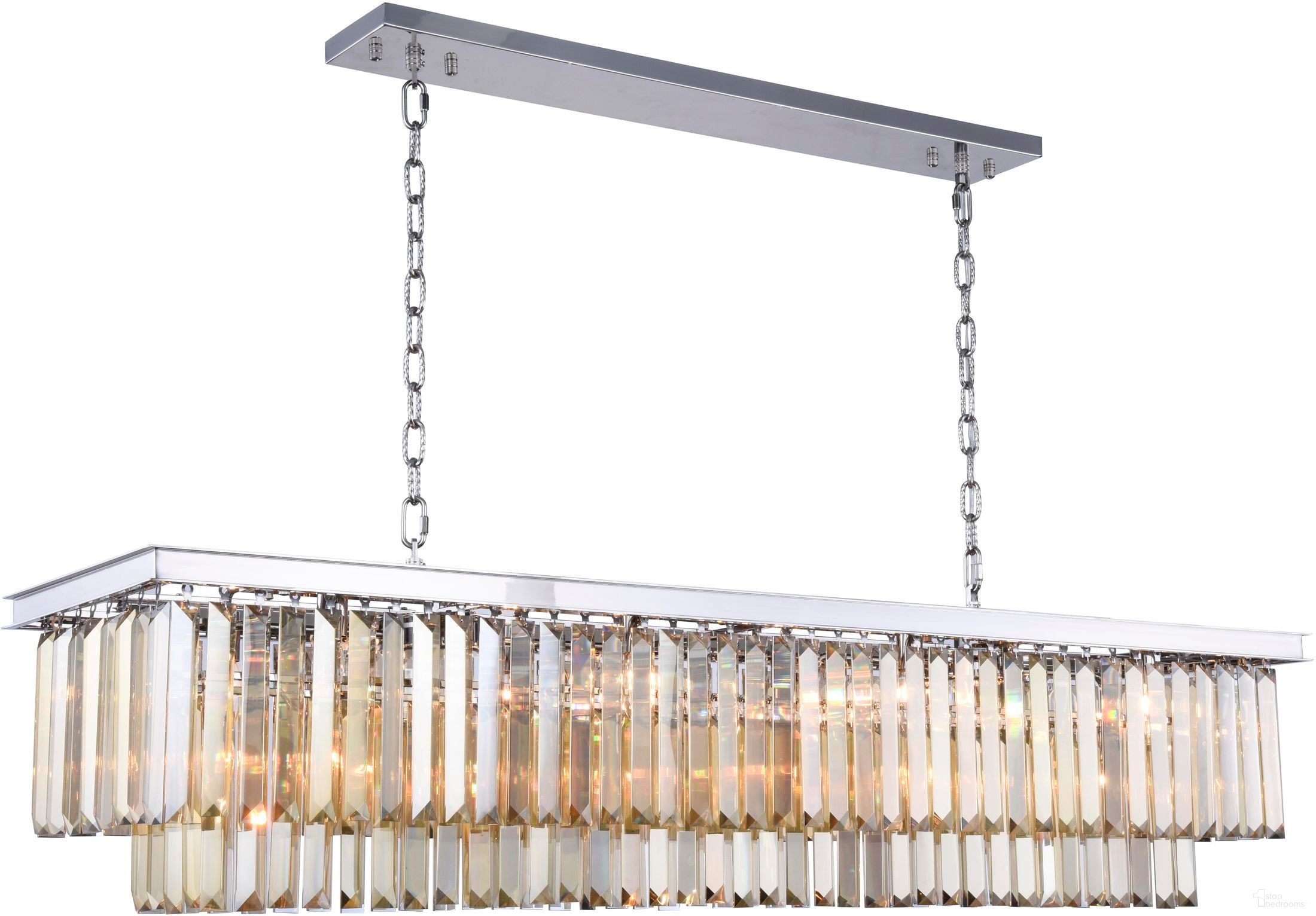 The appearance of Sydney 60" Polished nickel 12 Light Chandelier With Golden Royal Cut Crystal Trim designed by Elegant Lighting in the modern / contemporary interior design. This silver piece of furniture was selected by 1StopBedrooms from Sydney Collection to add a touch of cosiness and style into your home. Sku: 1232D60PN-GT/RC. Material: Steel.