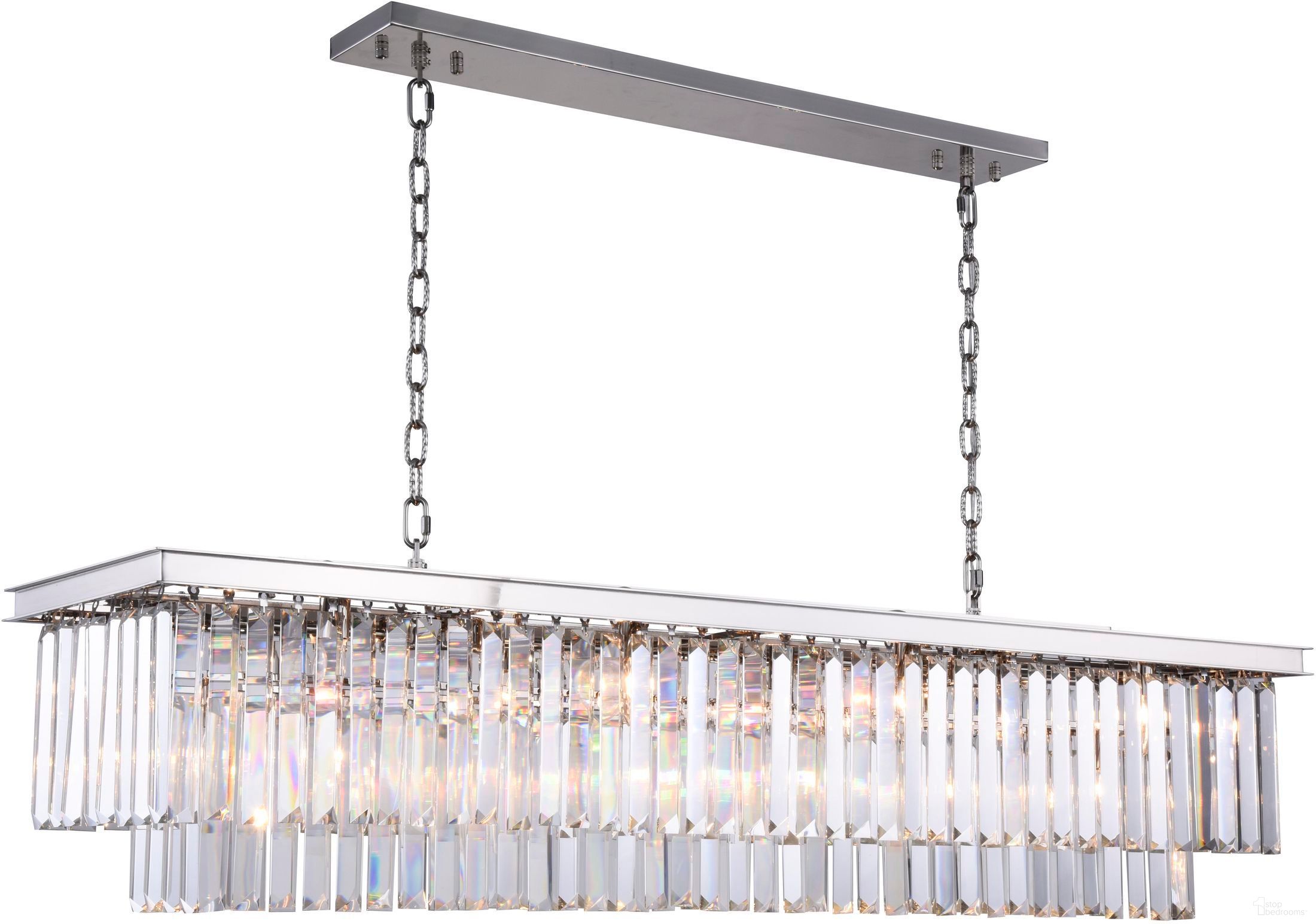 The appearance of Sydney 60" Polished nickel 12 Light Chandelier With Clear Shade Royal Cut Crystal Trim designed by Elegant Lighting in the modern / contemporary interior design. This silver piece of furniture was selected by 1StopBedrooms from Sydney Collection to add a touch of cosiness and style into your home. Sku: 1232D60PN/RC. Material: Steel.