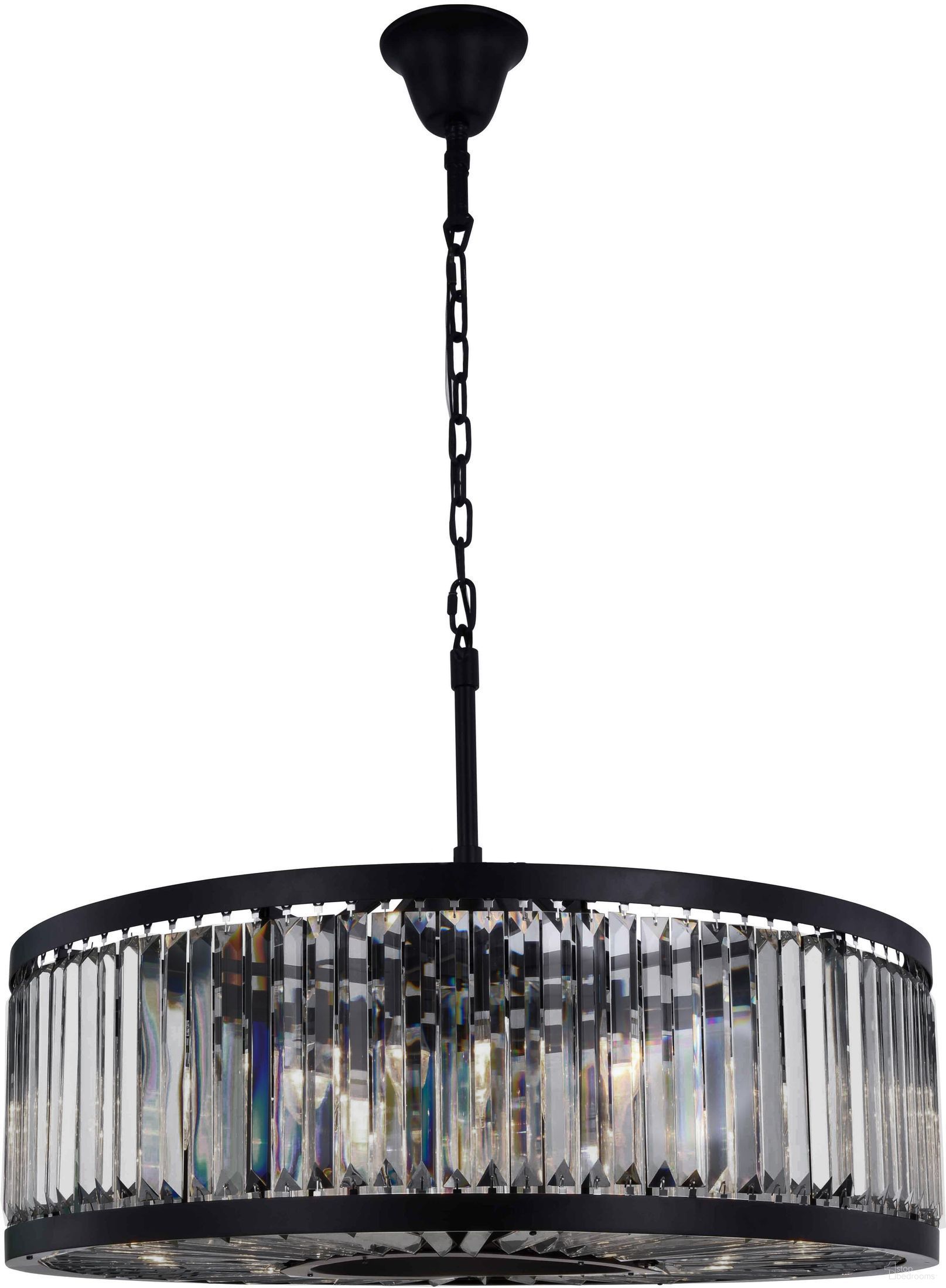 Chelsea 35.5" Matte Black 10 Light Chandelier With Silver Royal Cut Crystal Trim