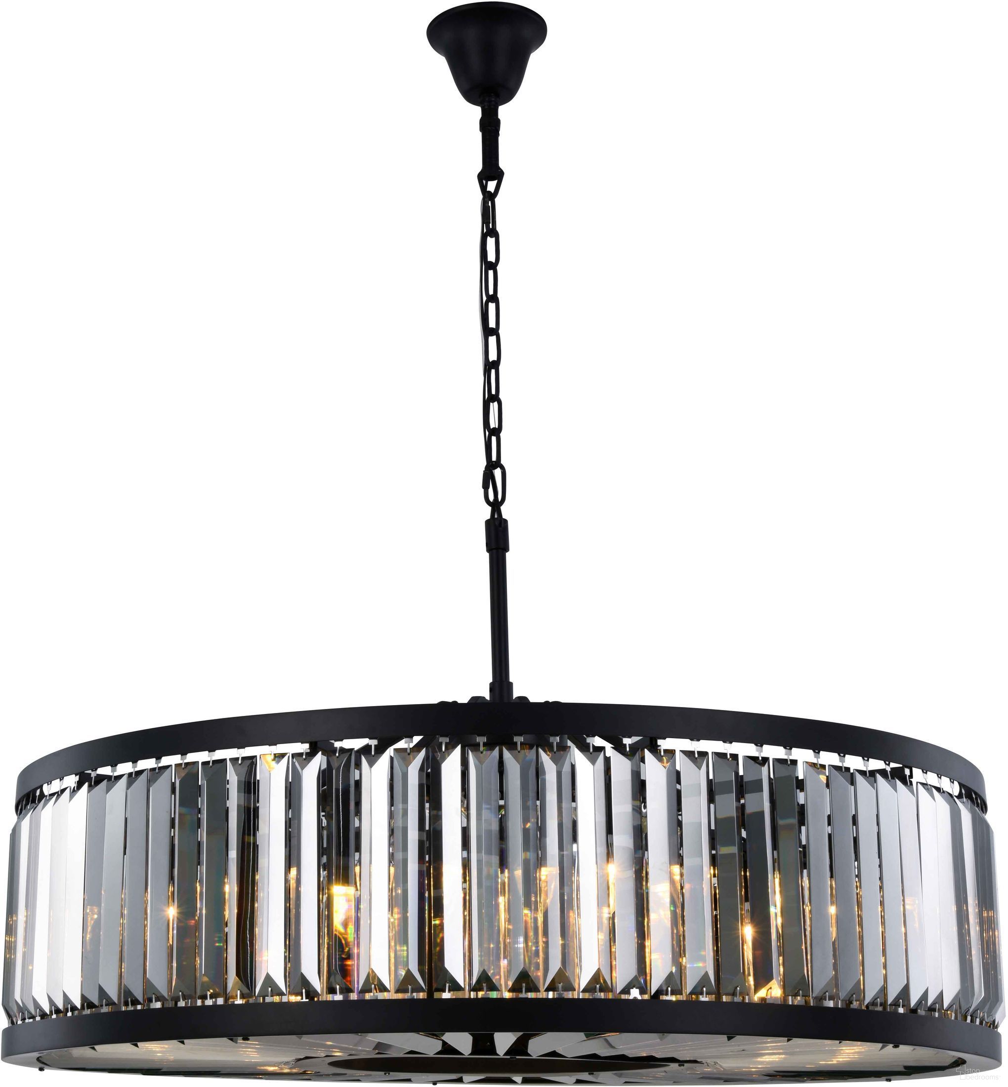 Chelsea 43.5" Matte Black 10 Light Chandelier With Silver Royal Cut Crystal Trim