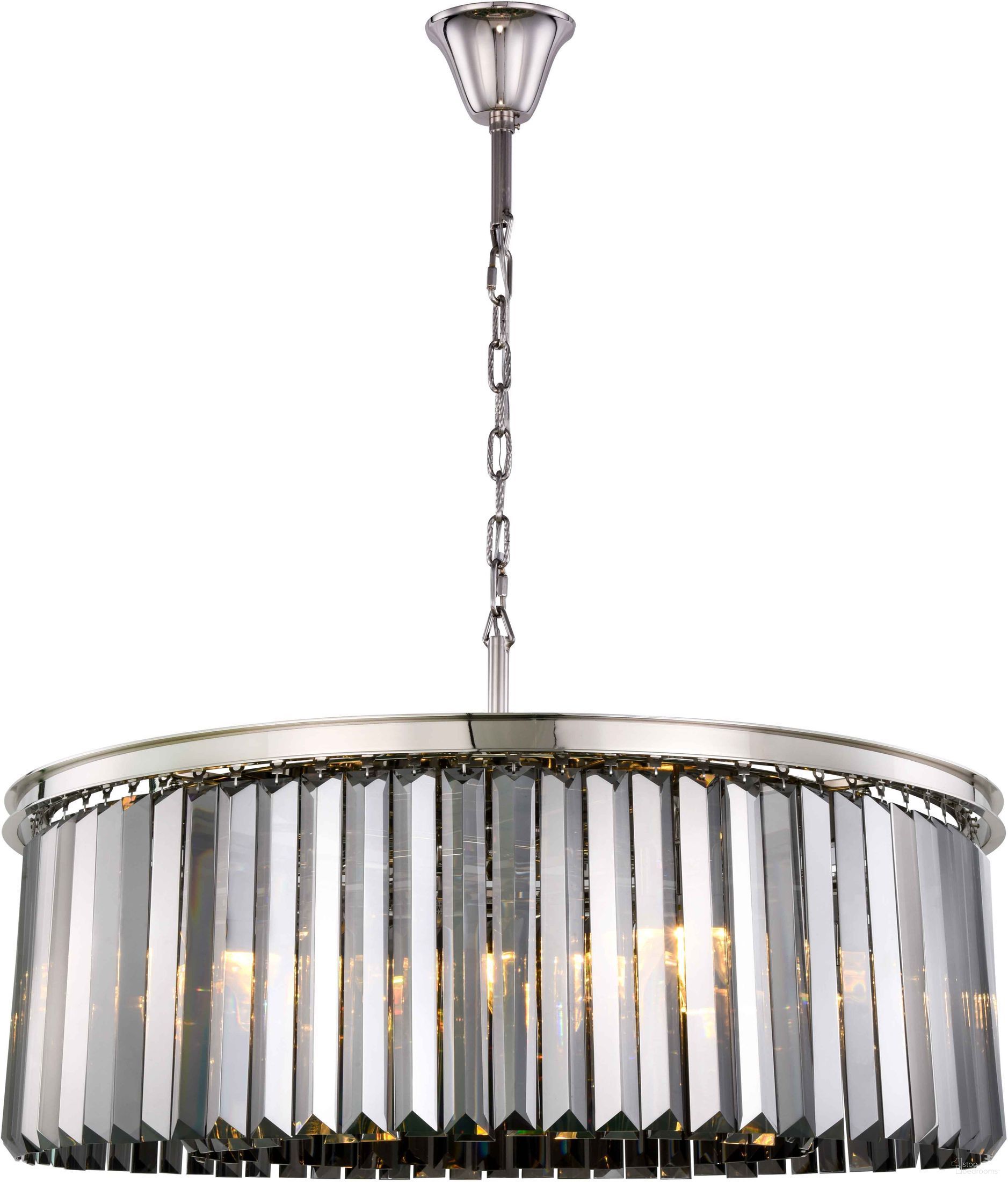 The appearance of Sydney 43.5" Polished nickel 10 Light Chandelier With Silver Royal Cut Crystal Trim designed by Elegant Lighting in the modern / contemporary interior design. This silver piece of furniture was selected by 1StopBedrooms from Sydney Collection to add a touch of cosiness and style into your home. Sku: 1238G43PN-SS/RC. Material: Steel.