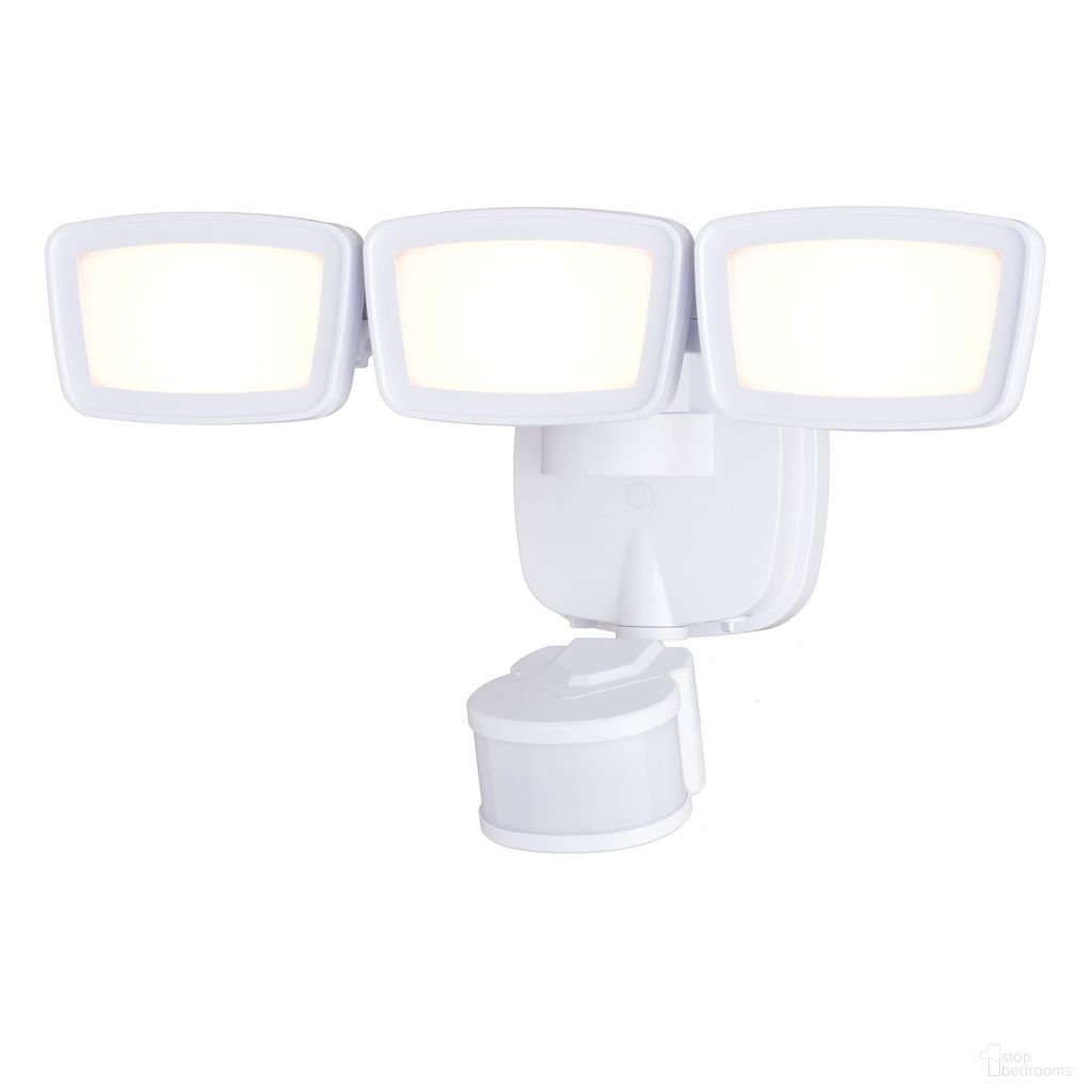The appearance of 13.25 Inch 3 Light LED CCT Adj. Outdoor Motion Sensor Security Flood Light In White designed by Vaxcel in the transitional interior design. This white piece of furniture was selected by 1StopBedrooms from Outdoor Security Collection to add a touch of cosiness and style into your home. Sku: T0702. Material: Plastic.