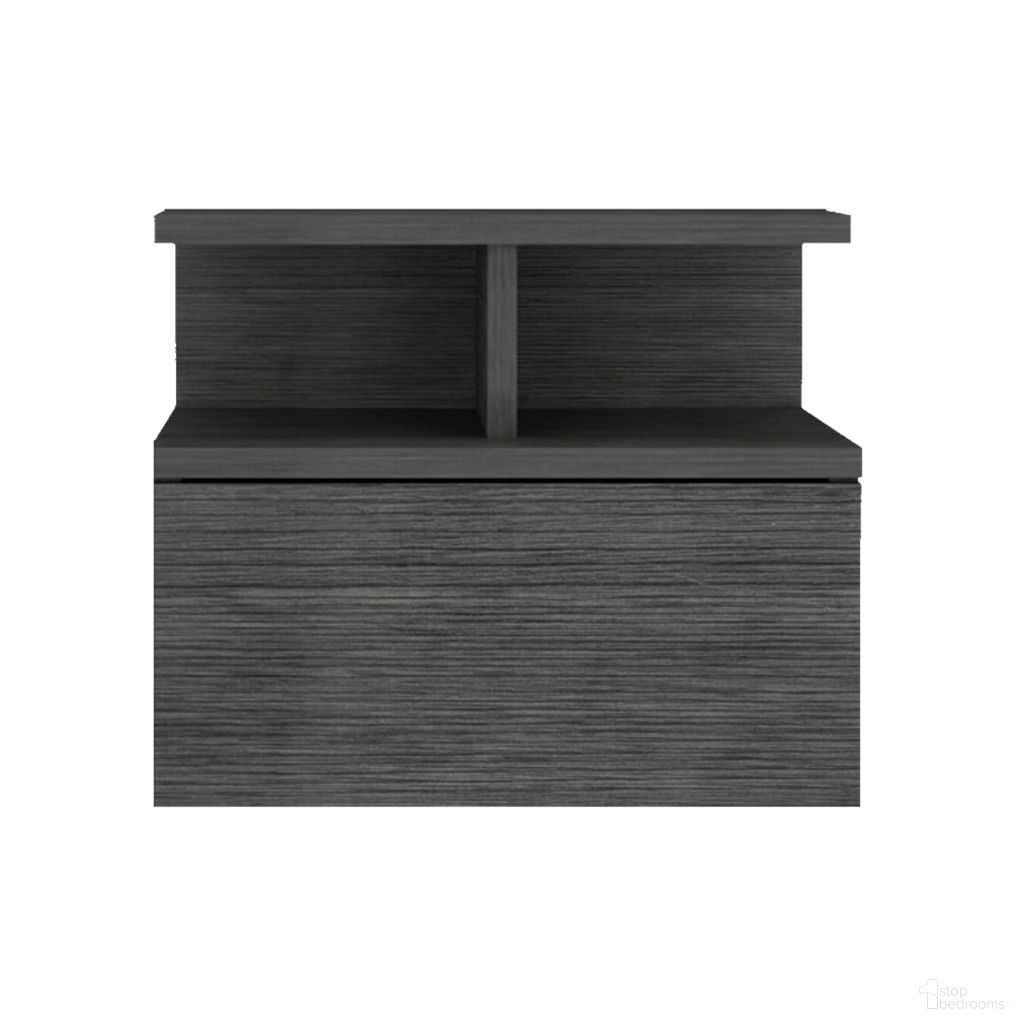 13 Inch Wood One Drawer Floating Nightstand In Dark Gray
