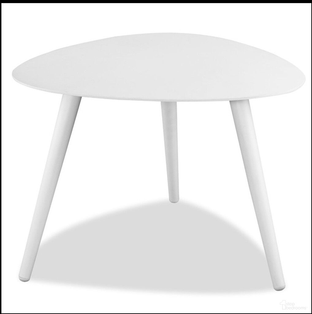 14 Inch Aluminum End Table In White