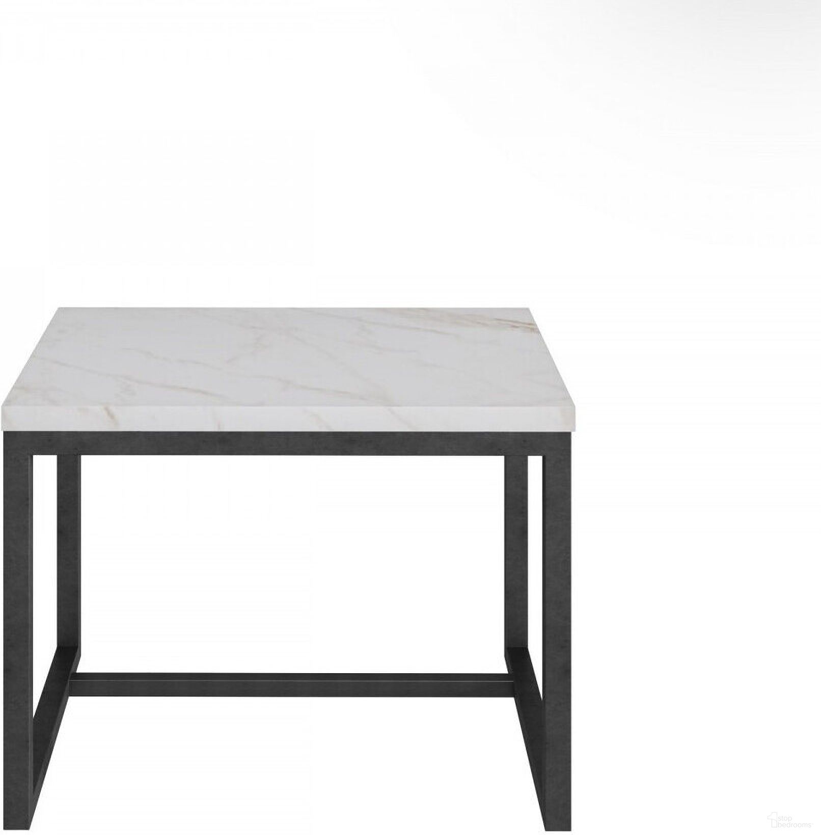 The appearance of 15 Inch Stone and Metal Square End Table In Black and White designed by Homeroots in the modern / contemporary interior design. This black and white piece of furniture  was selected by 1StopBedrooms from  to add a touch of cosiness and style into your home. Sku: 487347. Material: Stone.