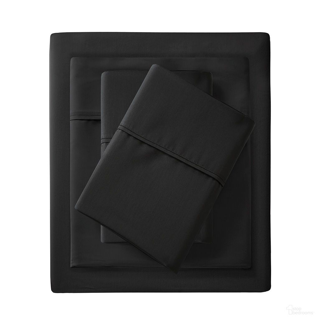 1500 Thread Count Cotton Blend 4 Pc Sheet Set In Black