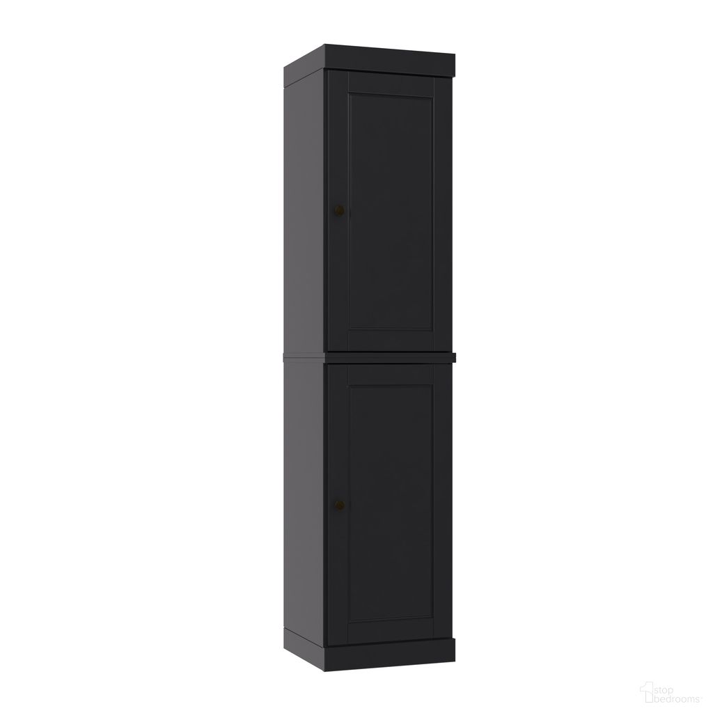 The appearance of 16.5 Inch Pantry Cabinet with Raised Panel Doors and Adjustable Shelves In Black designed by Palace Imports in the modern / contemporary interior design. This black piece of furniture was selected by 1StopBedrooms from to add a touch of cosiness and style into your home. Sku: 9807. Material: Solid Pine Wood.