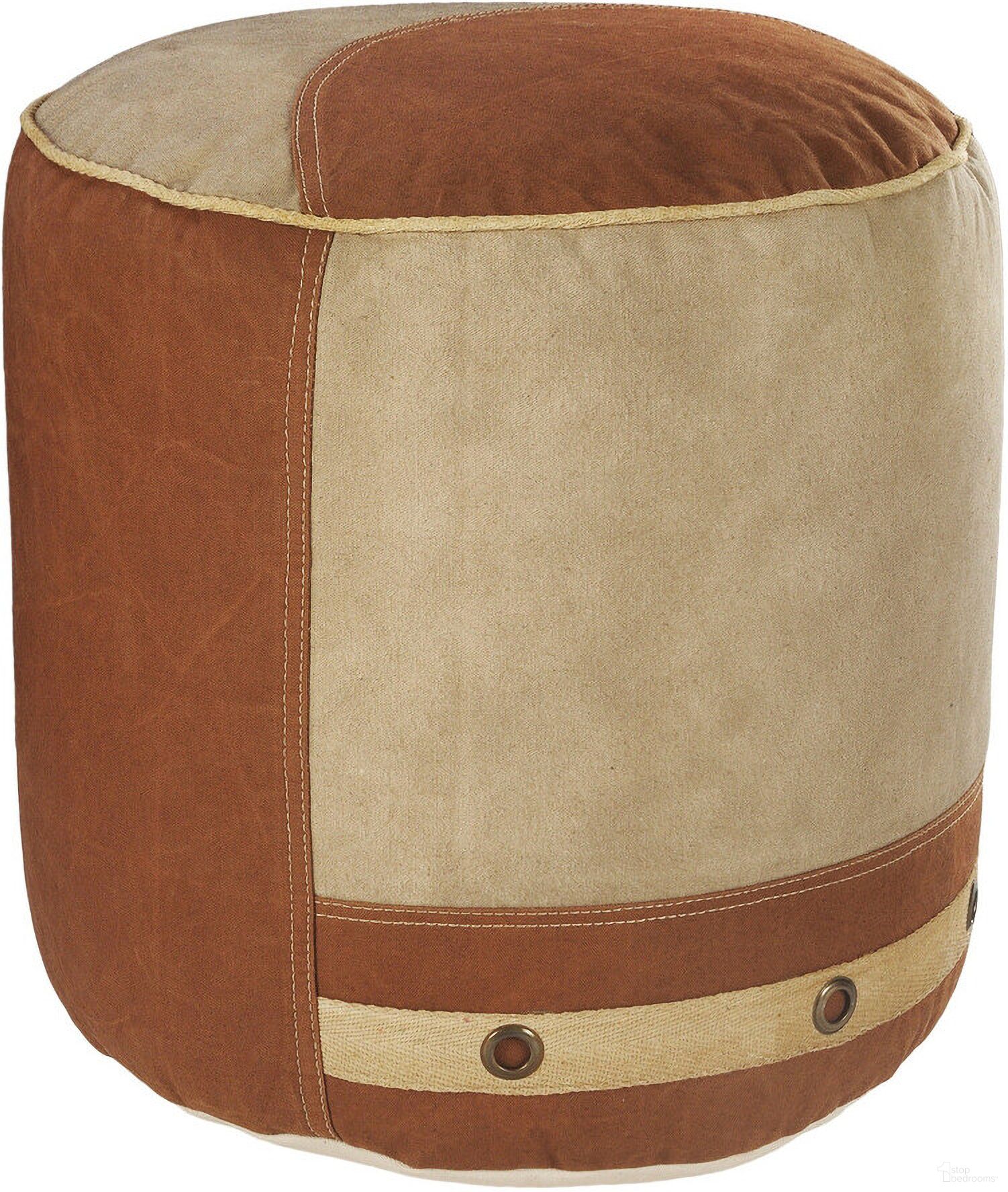 The appearance of 16 Inch Cotton Cylinder Striped Pouf Ottoman In Tan designed by Homeroots in the modern / contemporary interior design. This tan piece of furniture was selected by 1StopBedrooms from to add a touch of cosiness and style into your home. Sku: 517877. Material: Cotton.
