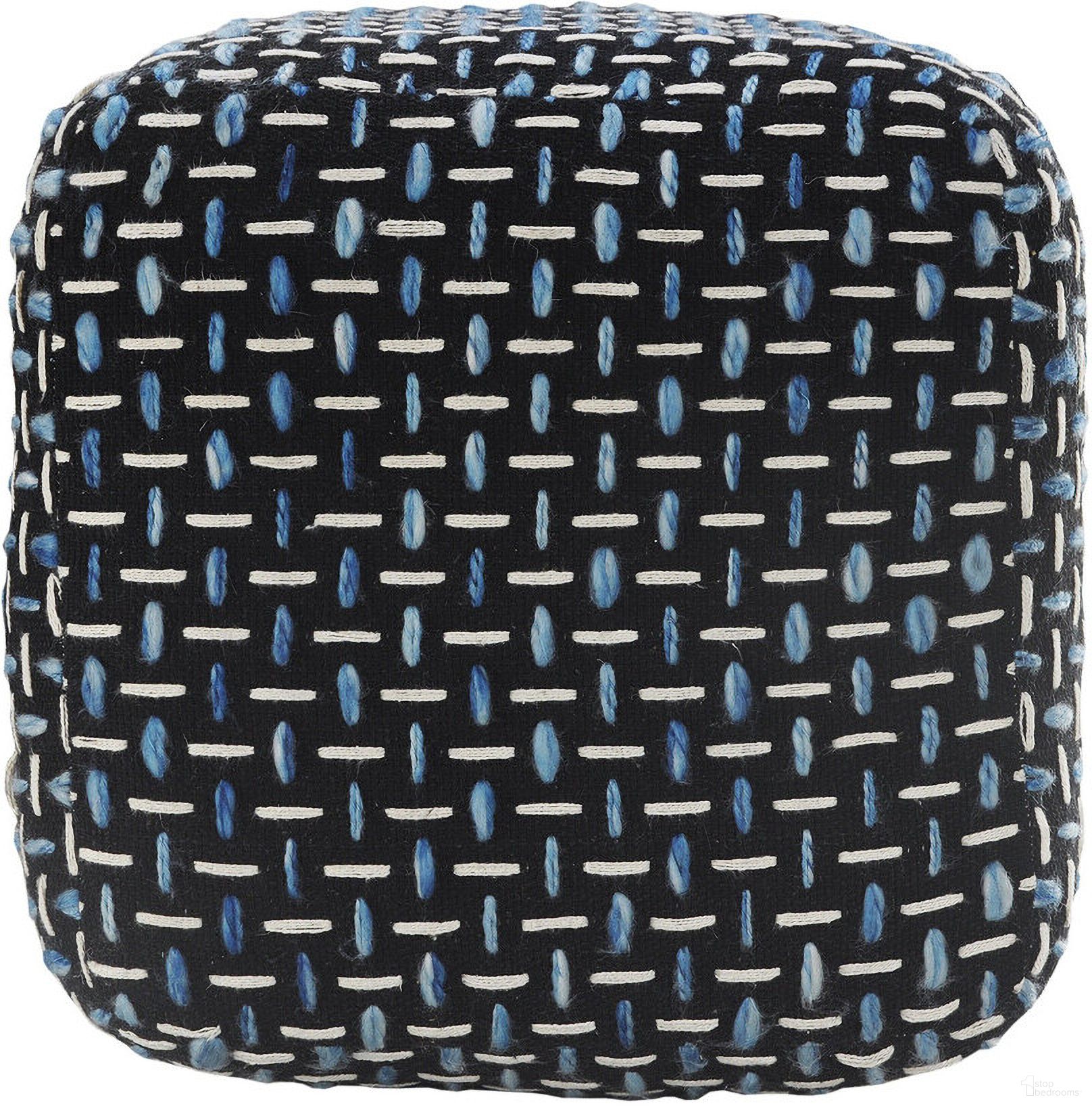 The appearance of 16 Inch Fabric Geometric Pouf Ottoman In Black designed by Homeroots in the modern / contemporary interior design. This black piece of furniture was selected by 1StopBedrooms from to add a touch of cosiness and style into your home. Sku: 517902. Material: Fabric.