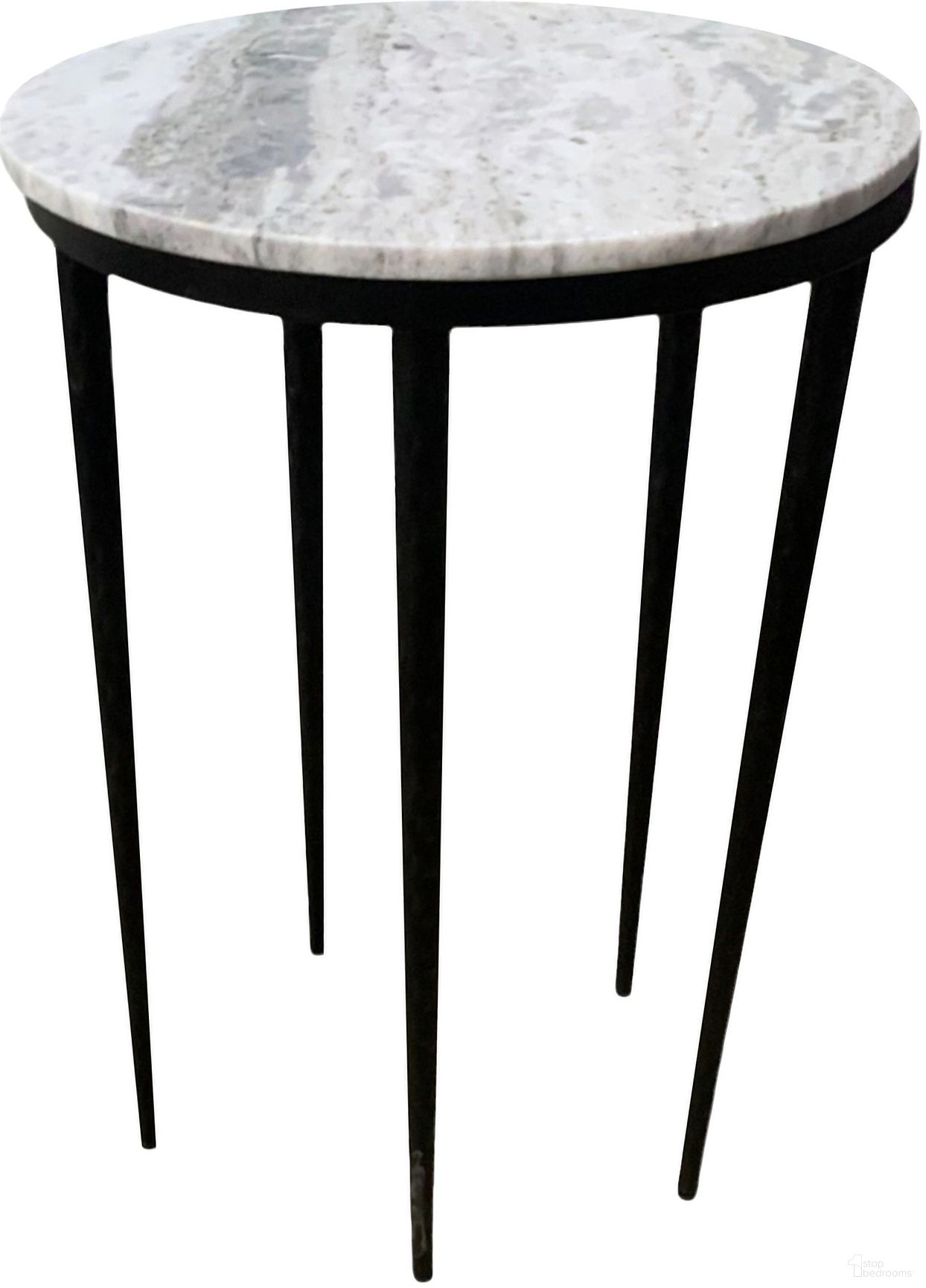 The appearance of 16 Inch Marble and Iron Round Accent/End Table In White and Black designed by Crestview Collection in the transitional interior design. This white/black piece of furniture  was selected by 1StopBedrooms from  to add a touch of cosiness and style into your home. Sku: CVFNR5244. Material: Marble.