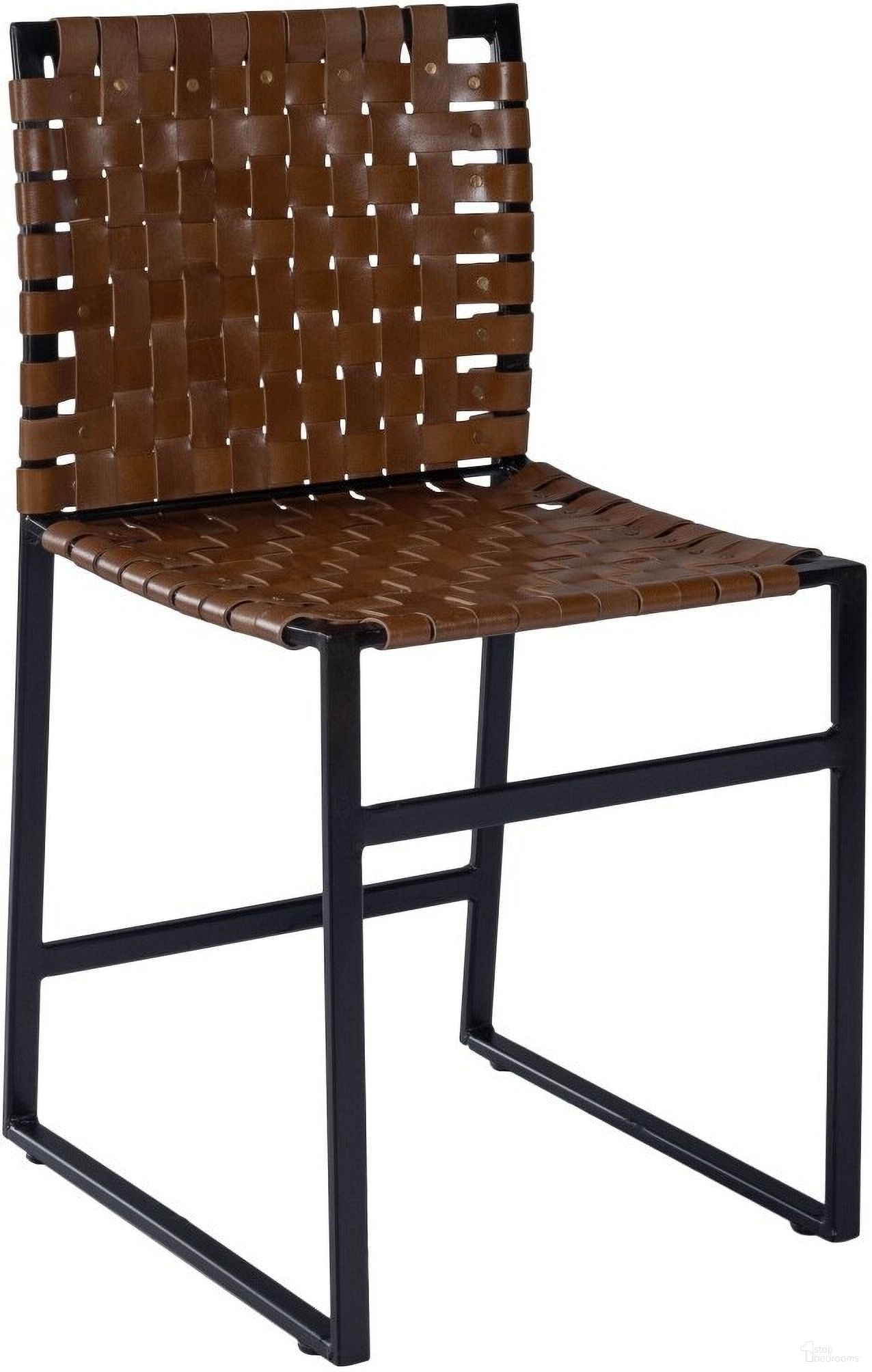 HomeRoots Iron Faux Leather Dining or Side Chair - Thumbnail 3