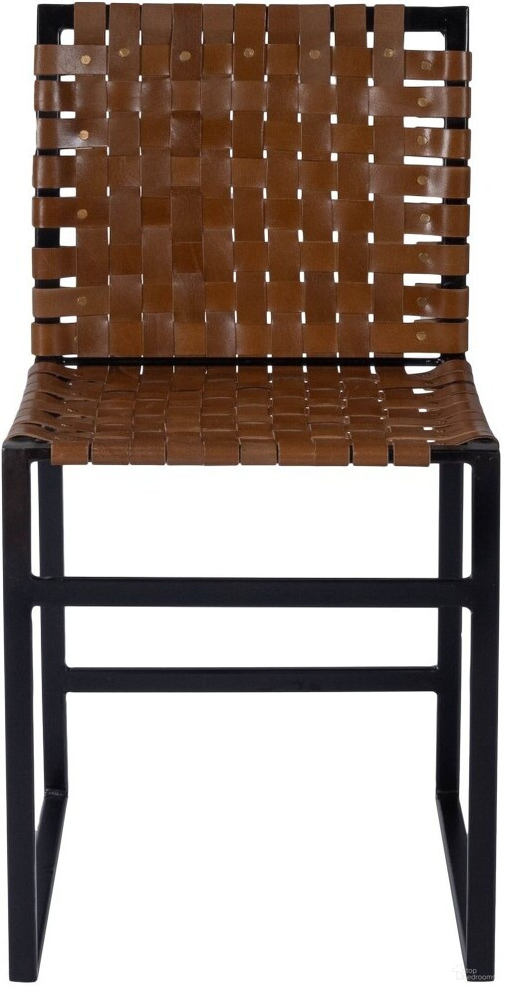 HomeRoots Iron Faux Leather Dining or Side Chair - Thumbnail 4