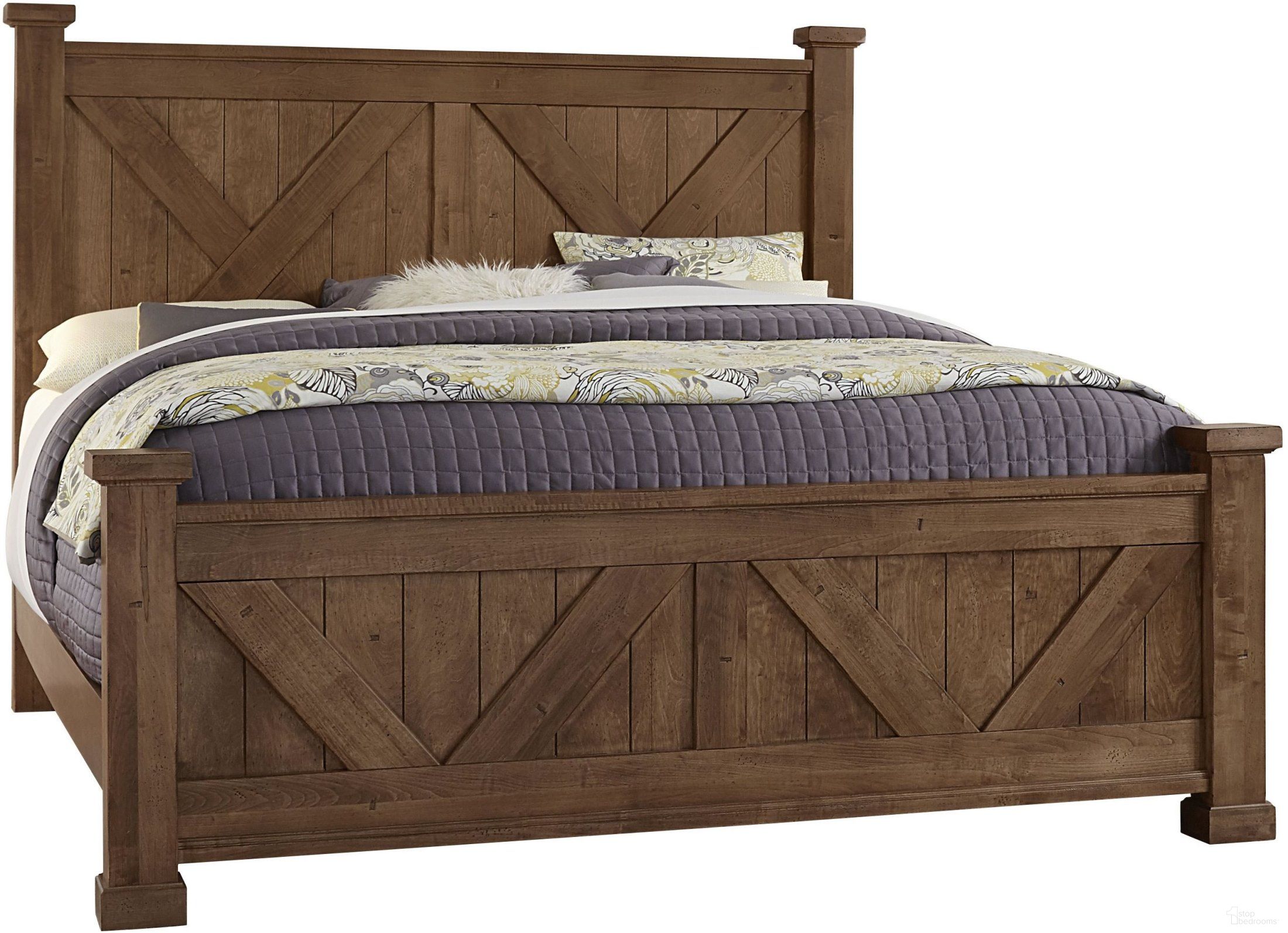 The appearance of Cool Rustic Amber Queen X Style Bed designed by Artisan & Post in the rustic / southwestern interior design. This amber piece of furniture was selected by 1StopBedrooms from Cool Rustic Collection to add a touch of cosiness and style into your home. Sku: 174-557;174-755;174-922. Bed Type: Poster Bed. Bed Size: Queen. Material: Maple.