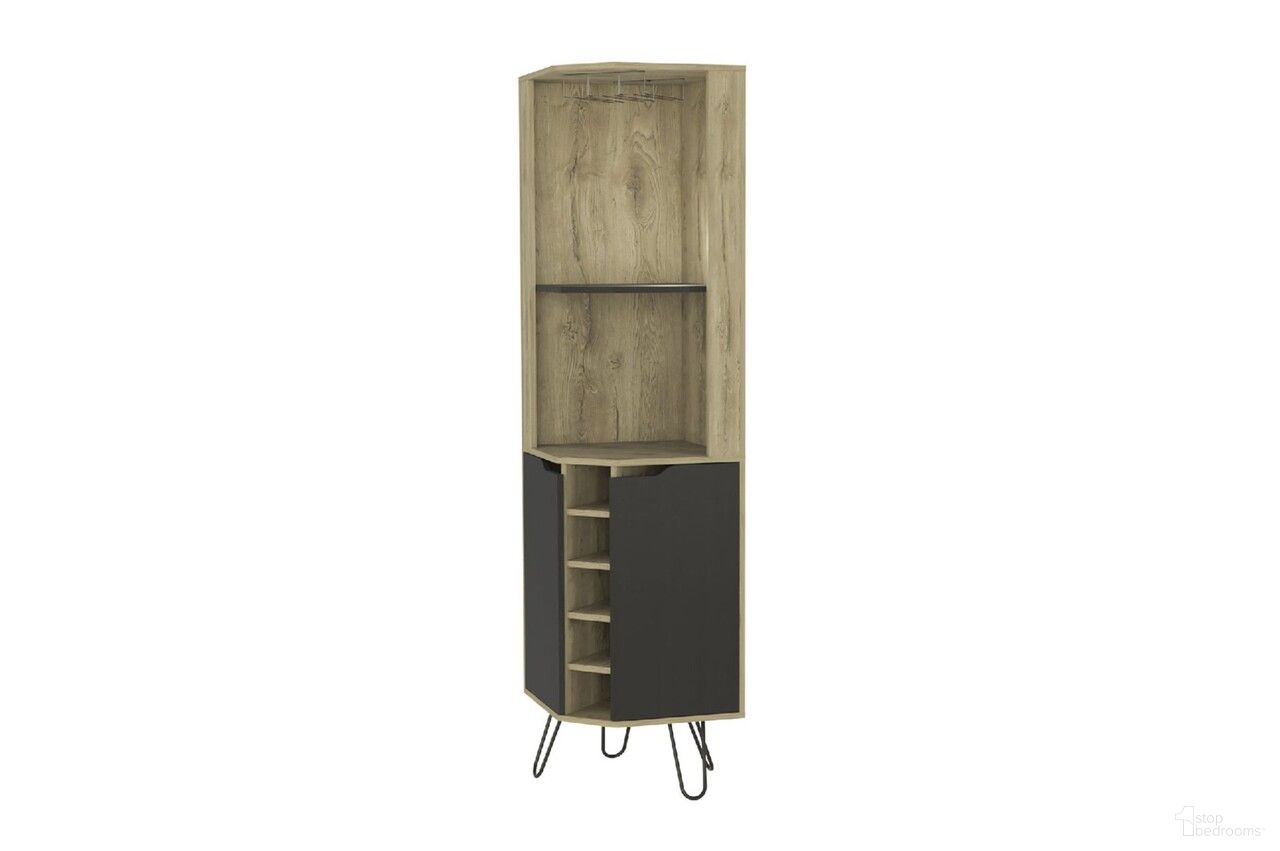 The appearance of 18 Inch Corner Bar Cabinet with Eleven Shelves In Black and Brown designed by Homeroots in the modern / contemporary interior design. This black and brown piece of furniture was selected by 1StopBedrooms from to add a touch of cosiness and style into your home. Sku: 488502. Material: Wood.