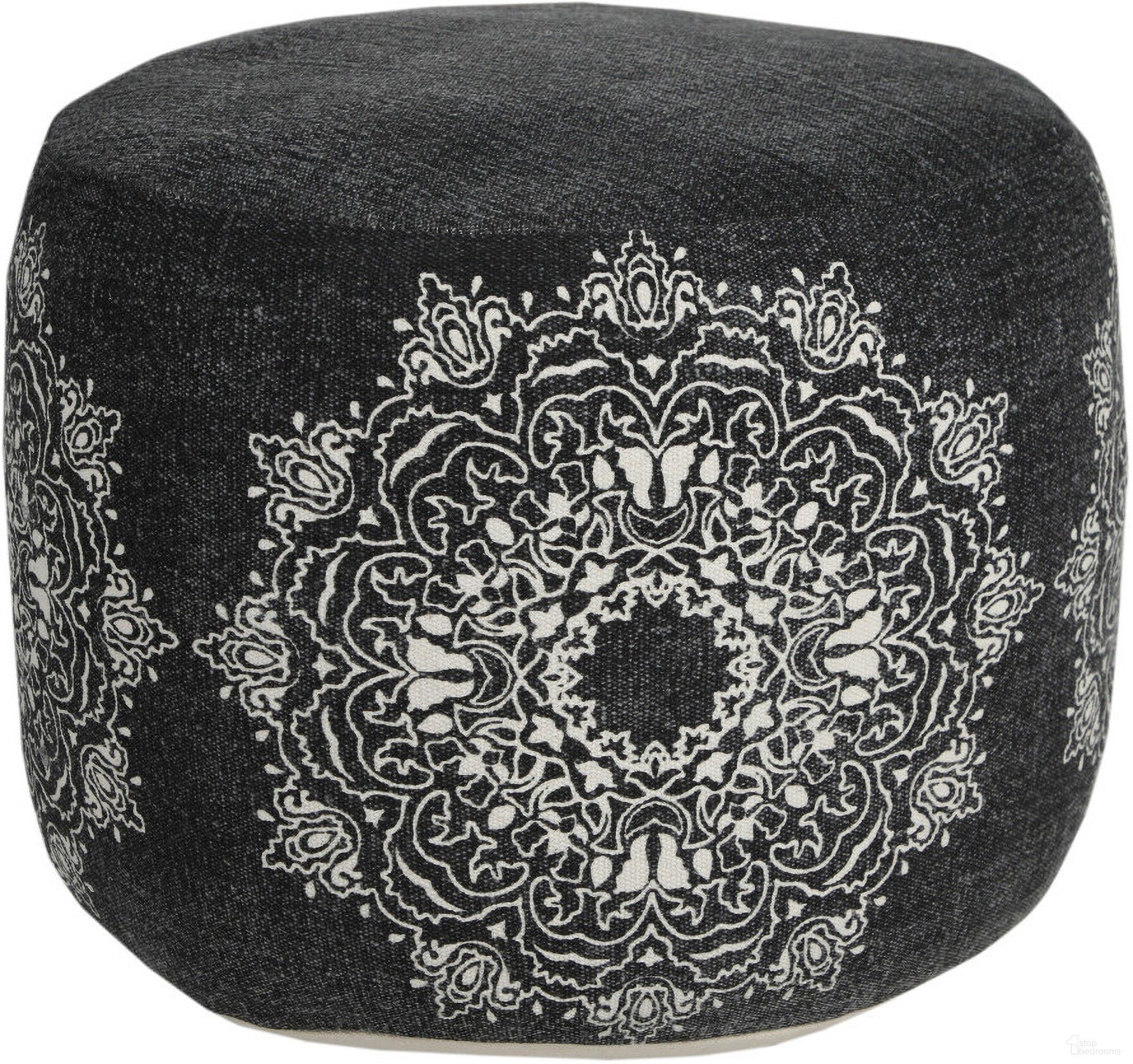 The appearance of 18 Inch Cotton Cylinder Medallion Pouf Ottoman In Black designed by Homeroots in the modern / contemporary interior design. This black piece of furniture was selected by 1StopBedrooms from to add a touch of cosiness and style into your home. Sku: 517894. Material: Cotton.