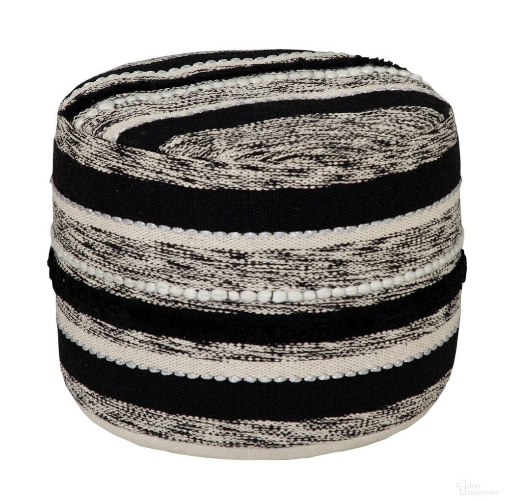 The appearance of 18 Inch Cotton Cylinder Striped Pouf Ottoman In White designed by Homeroots in the modern / contemporary interior design. This white piece of furniture was selected by 1StopBedrooms from to add a touch of cosiness and style into your home. Sku: 517897. Material: Cotton.