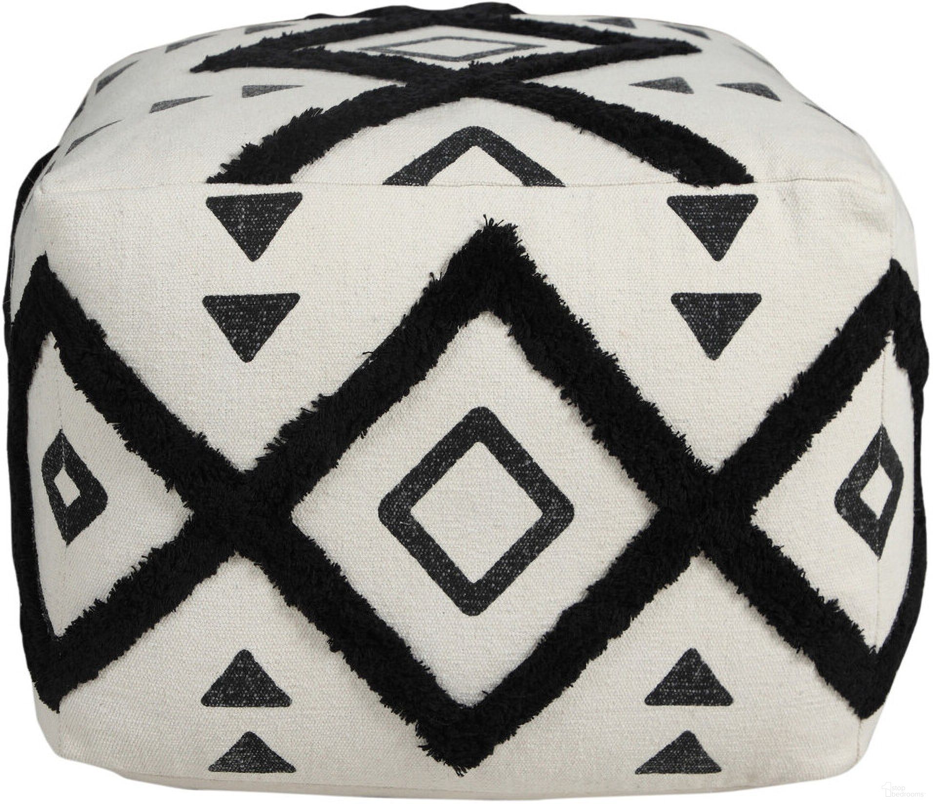 The appearance of 18 Inch Cotton Geometric Pouf Ottoman In White designed by Homeroots in the modern / contemporary interior design. This white piece of furniture was selected by 1StopBedrooms from to add a touch of cosiness and style into your home. Sku: 517869. Material: Cotton.
