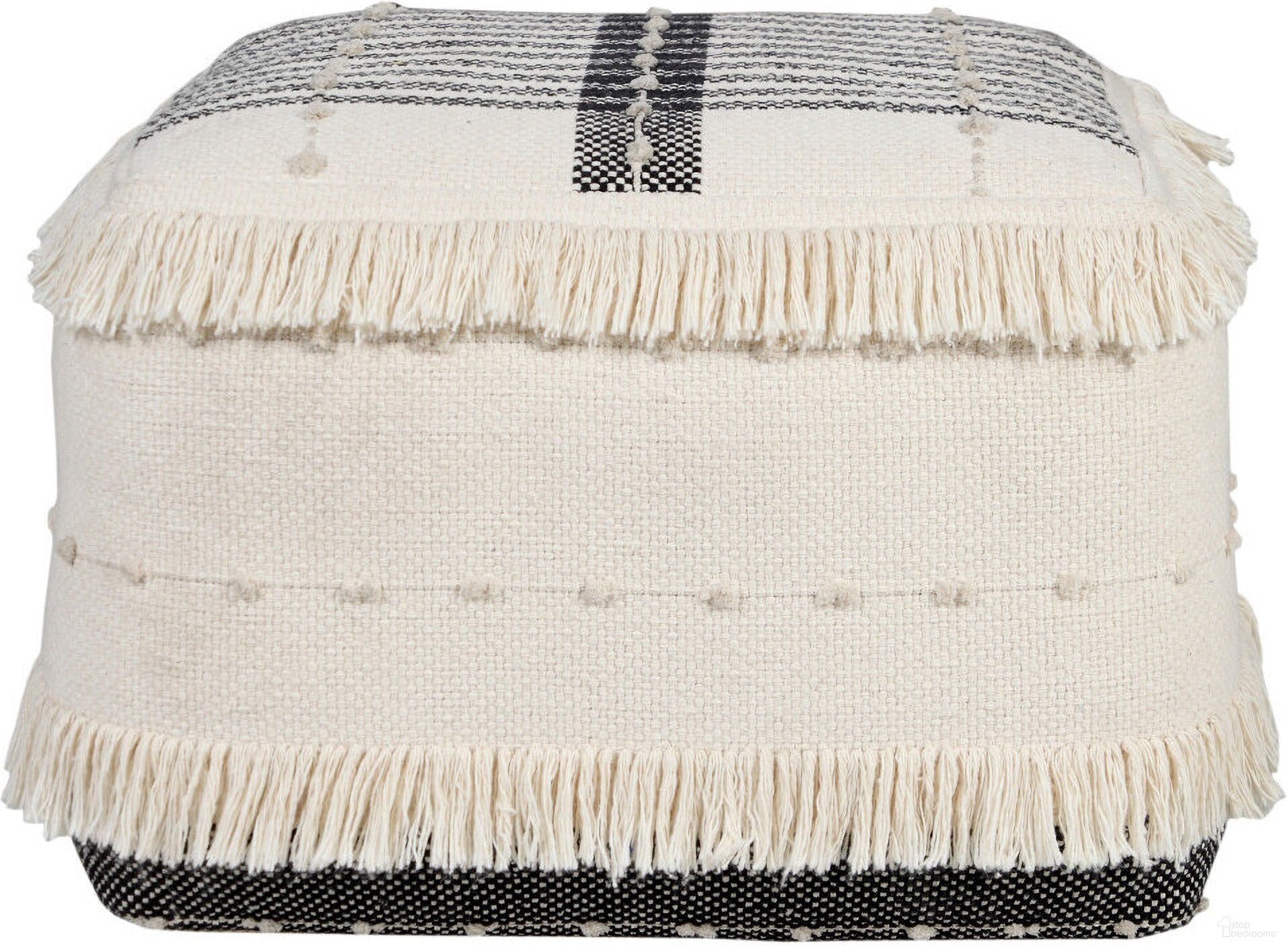 The appearance of 18 Inch Cotton Striped Pouf Ottoman In White designed by Homeroots in the modern / contemporary interior design. This white piece of furniture was selected by 1StopBedrooms from to add a touch of cosiness and style into your home. Sku: 517911. Material: Cotton.